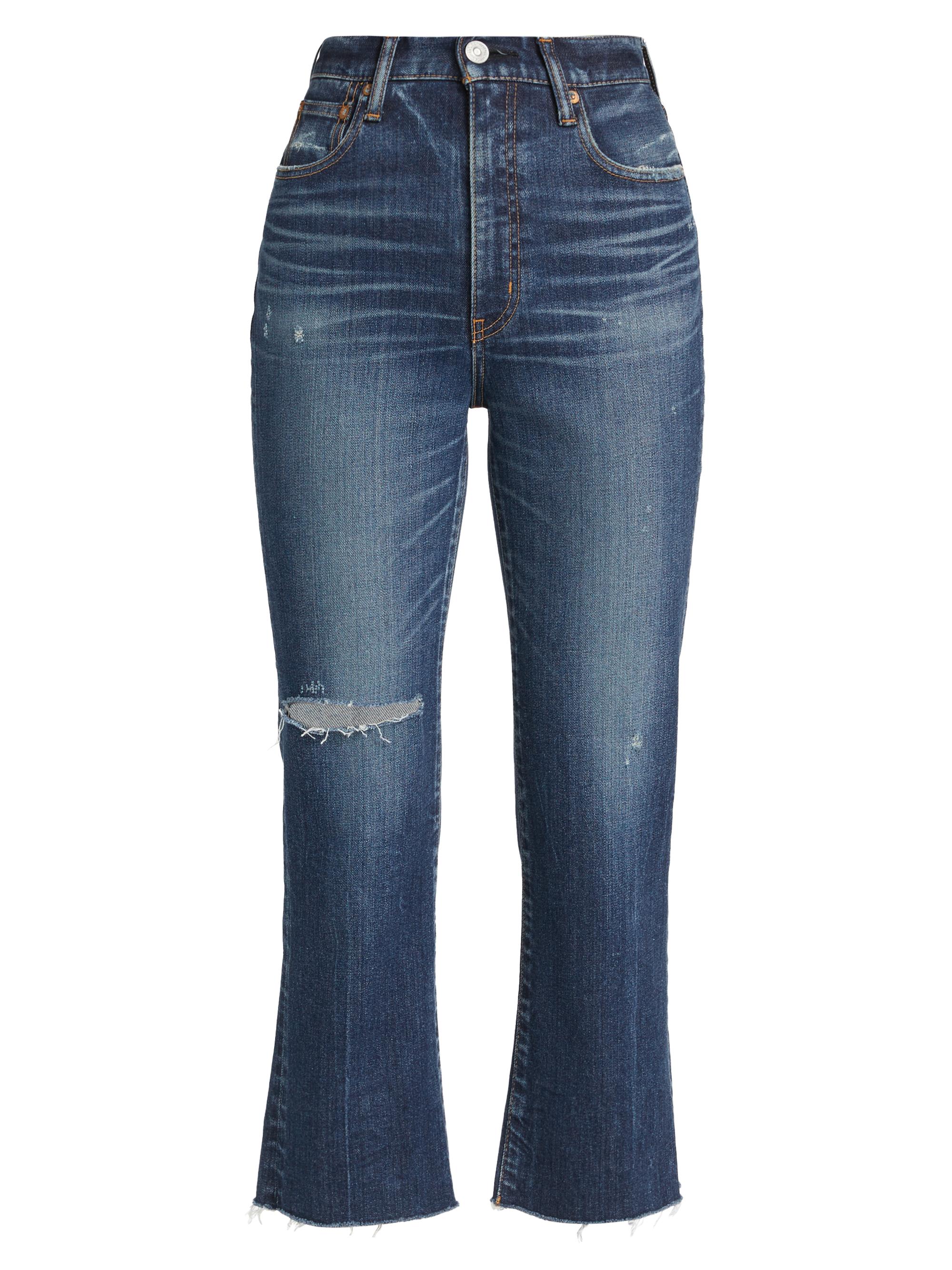 Moussy Vintage Women's Rhode High-Rise Flared Leg Jeans - Dark Blue | Thumbnail 8
