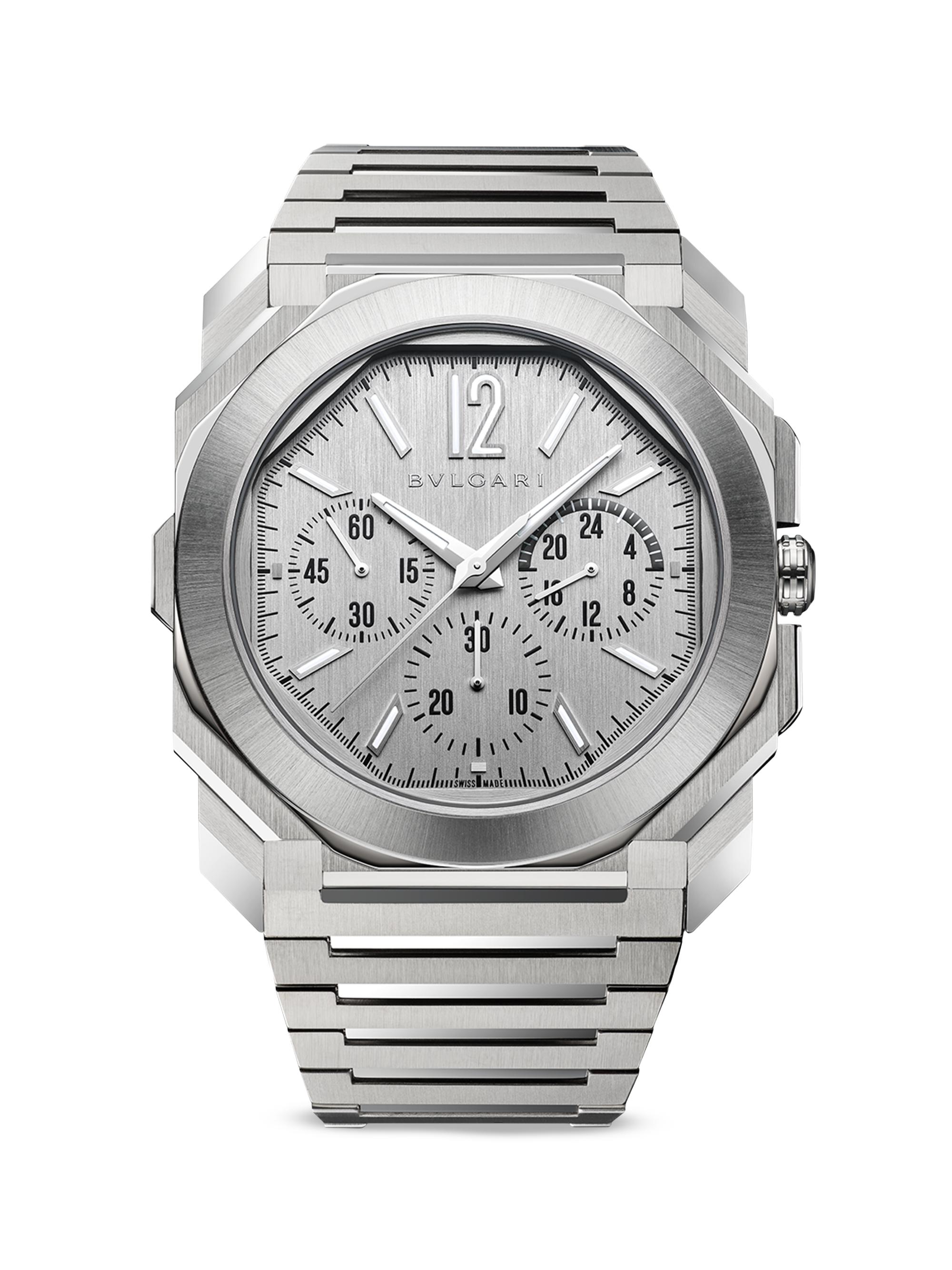 BVLGARI Men's Octo Finissimo Stainless Steel Chronograph Watch - Steel