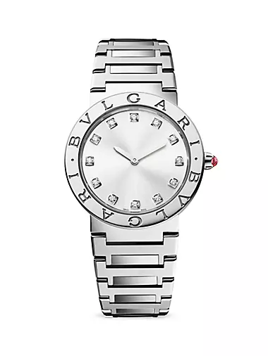 BVLGARI BVLGARI LADY Stainless Steel & Diamond Bracelet Watch