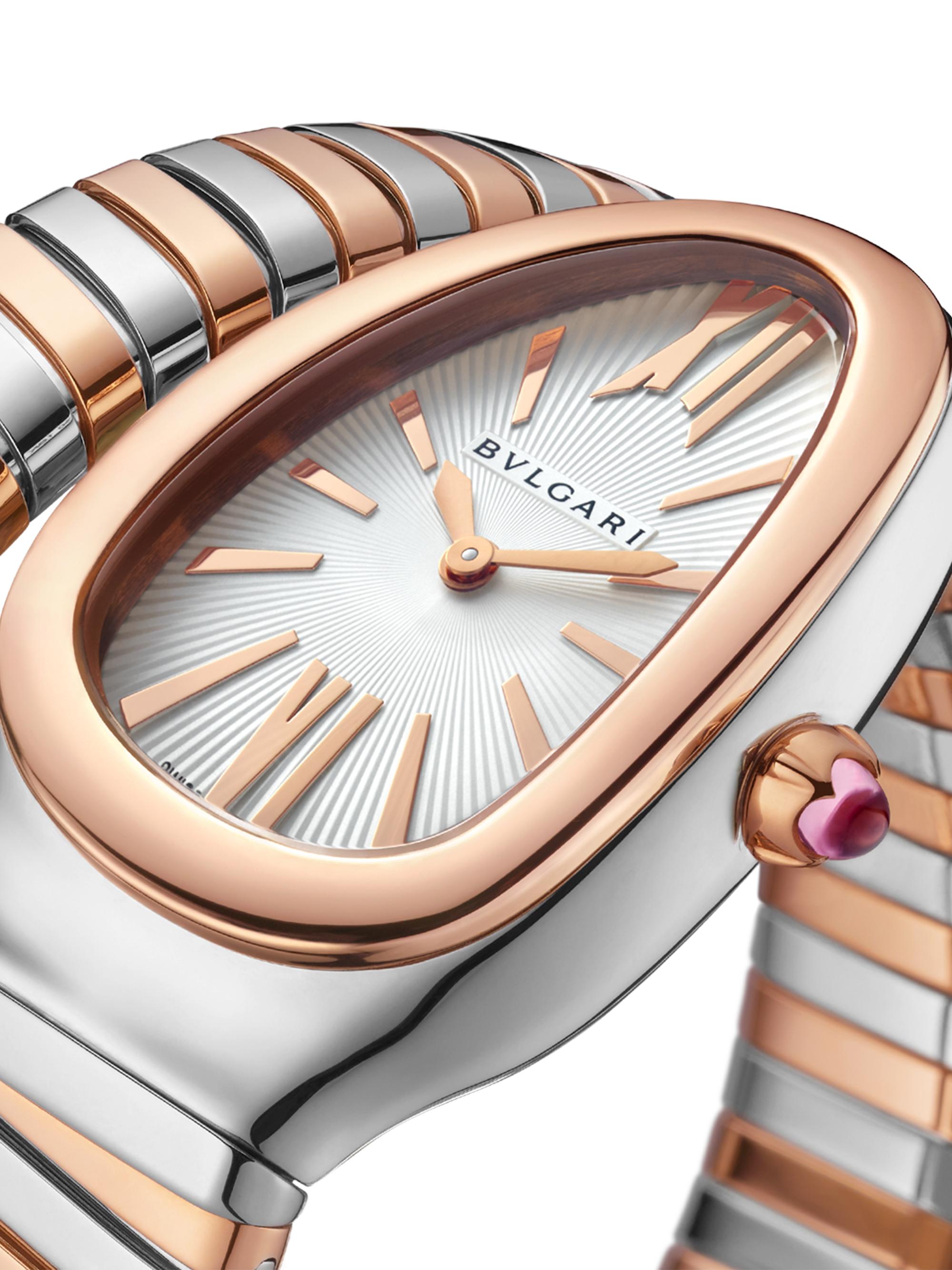 BVLGARI Serpenti Tubogas Stainless Steel & 18K Rose Gold Single