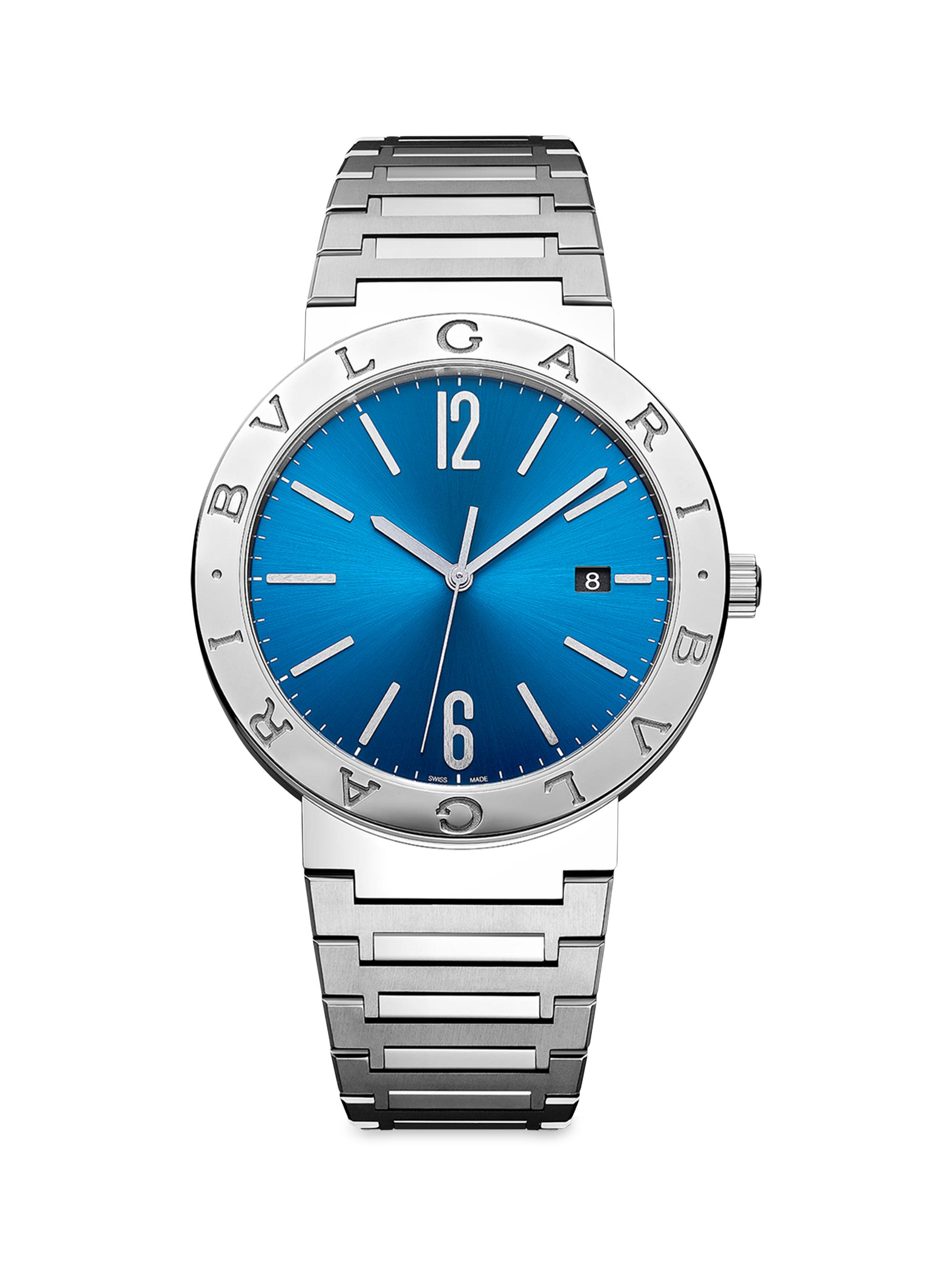 BVLGARI BVLGARI BVLGARI 18K Yellow Gold & Alligator Leather Strap