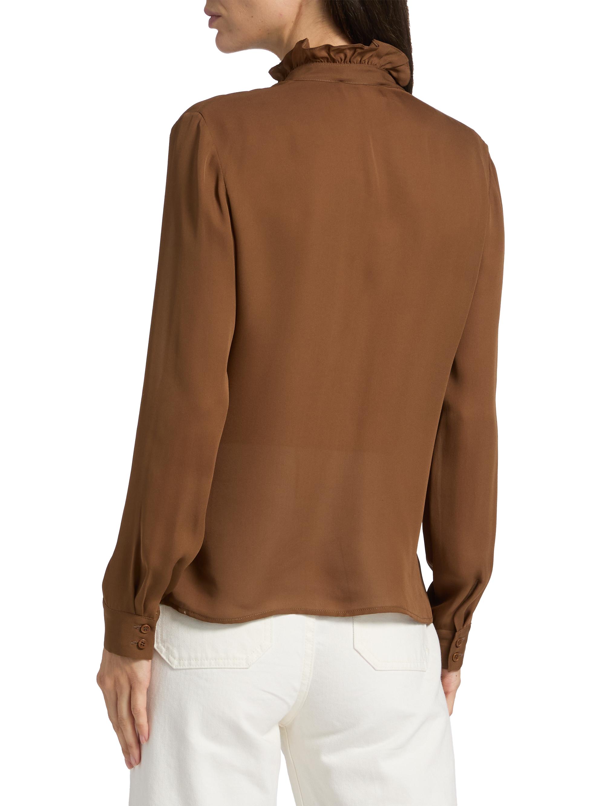 Nili Lotan Lily Ruffle-Embellished Silk Blouse | Saks Fifth Avenue