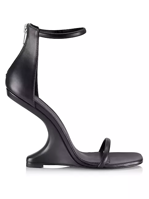 Shop Rick Owens Cantilever 11 Leather Sculptual-Heel Sandals ...