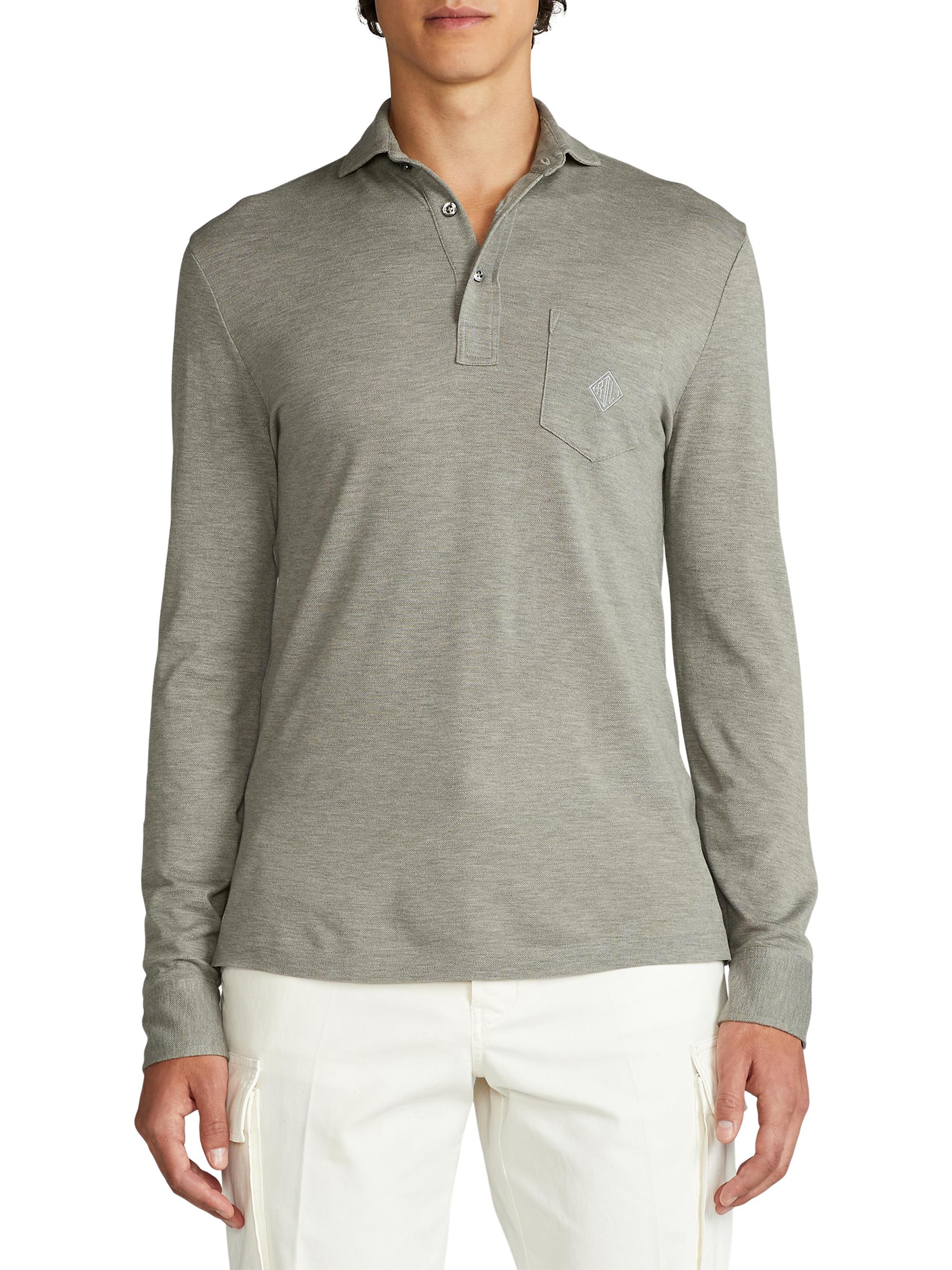 Ralph Lauren Purple Label Long-Sleeve Pocket Polo Shirt | Saks
