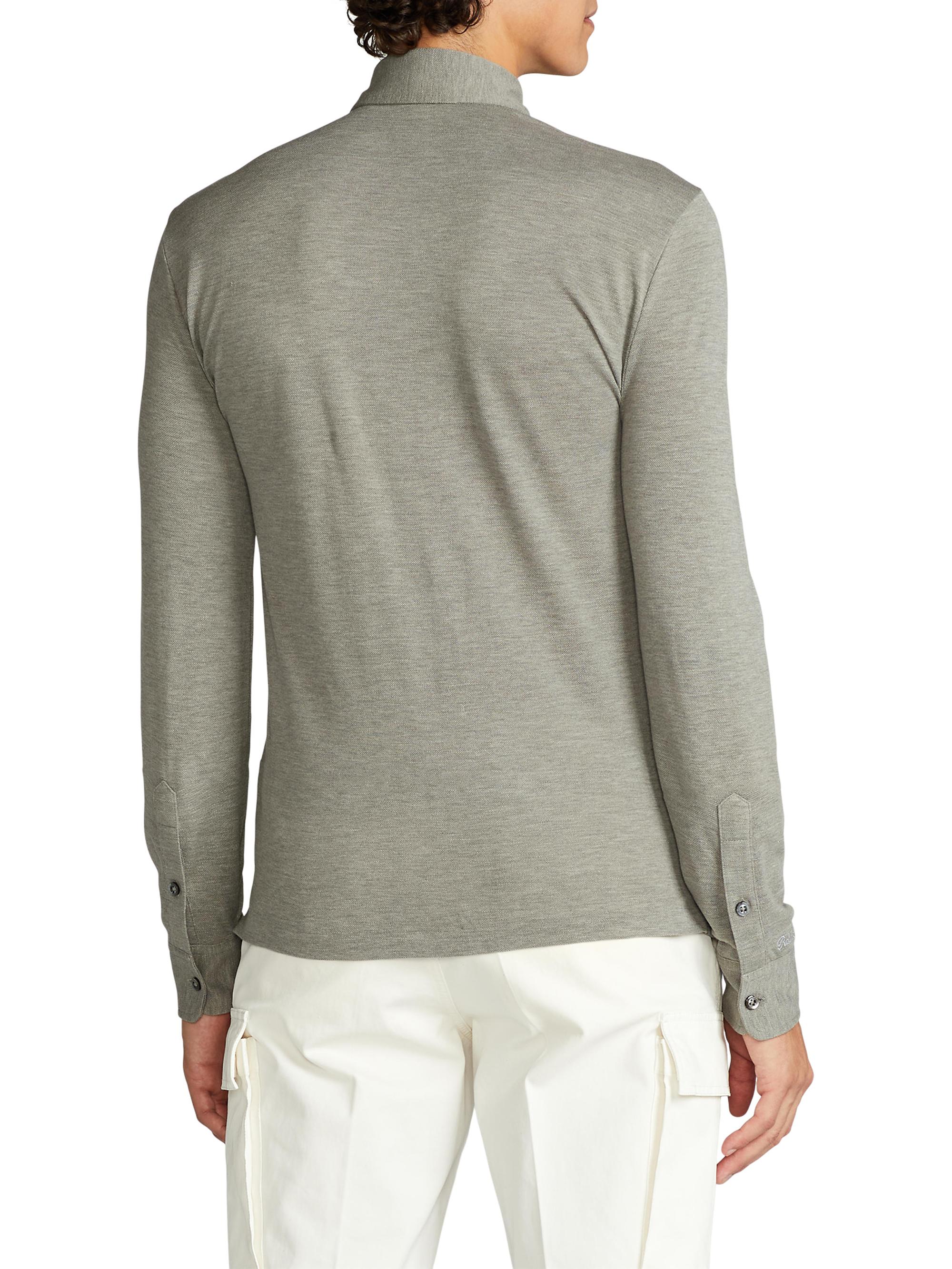Ralph Lauren Purple Label Long-Sleeve Pocket Polo Shirt | Saks