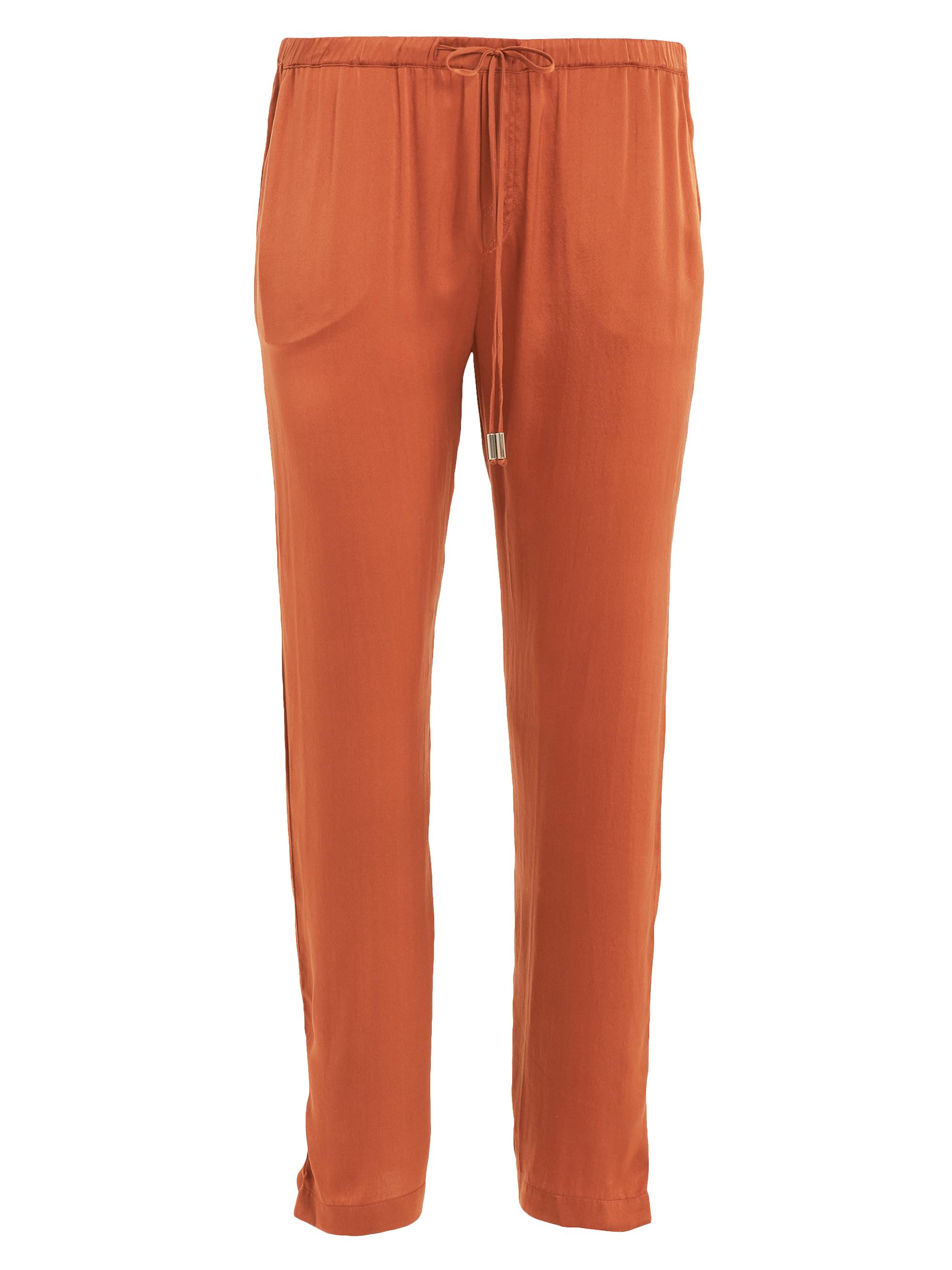 Secret Mission Women's Gem Silk Drawstring Ankle Pants - Terracotta
