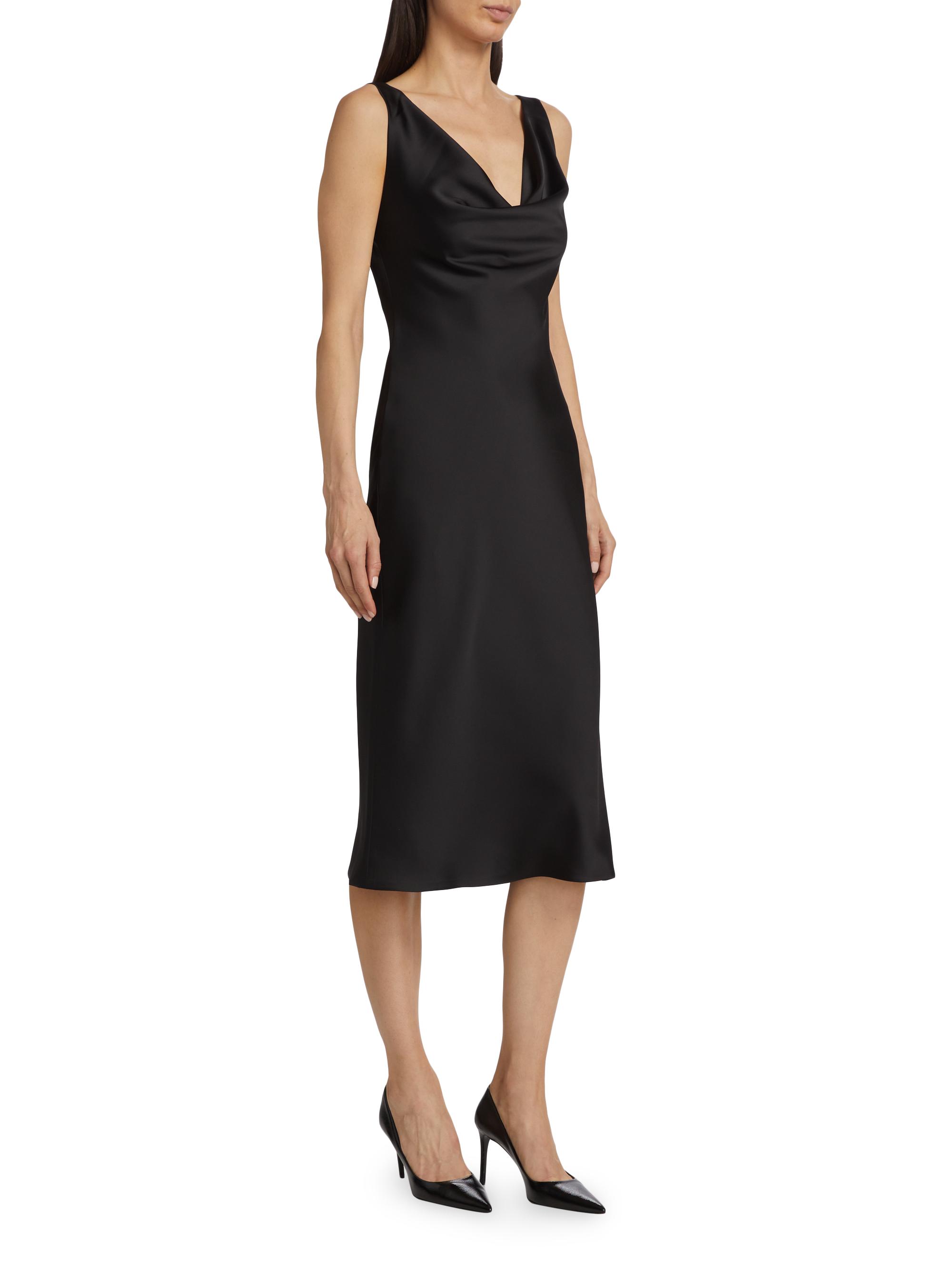 norma kamali maria cowl neck satin midi dress Norma Kamali Dolman Maria Gown