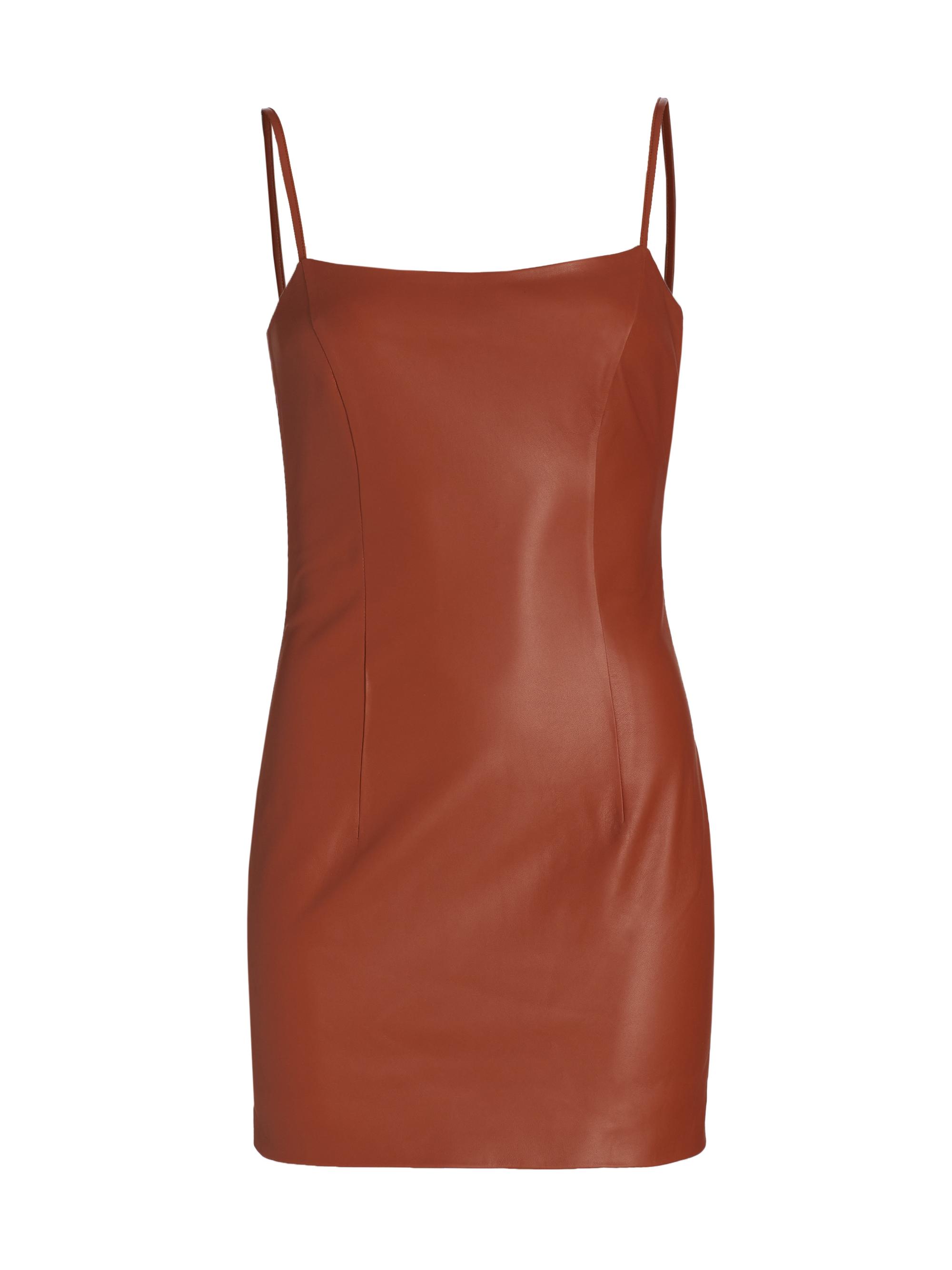 Zeynep Arçay Women's Spagetti Strap Leather Minidress - Precious Earth