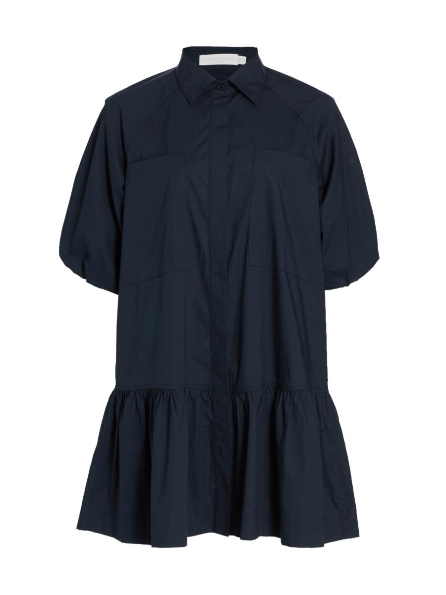 VIP【送料関税込】CELINE COTTON SHIRT DRESS long shirt dress in striped cotton - CRAIE/BLEU | CELINE