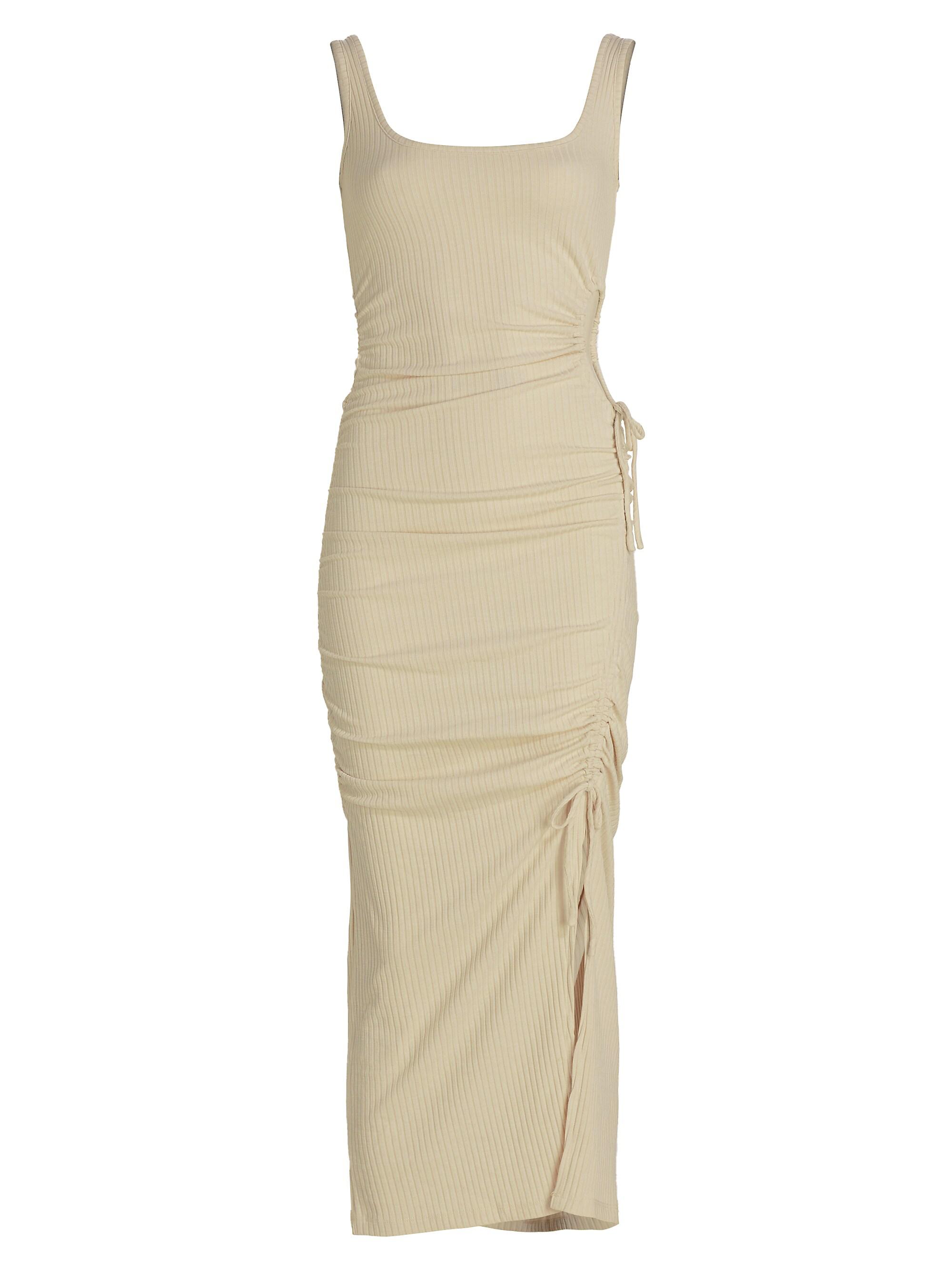 strapless open back dress Flat Back Rib Sleeveless Tank Side Slit Bodycon Dress  Wholesale Capella  Apparel