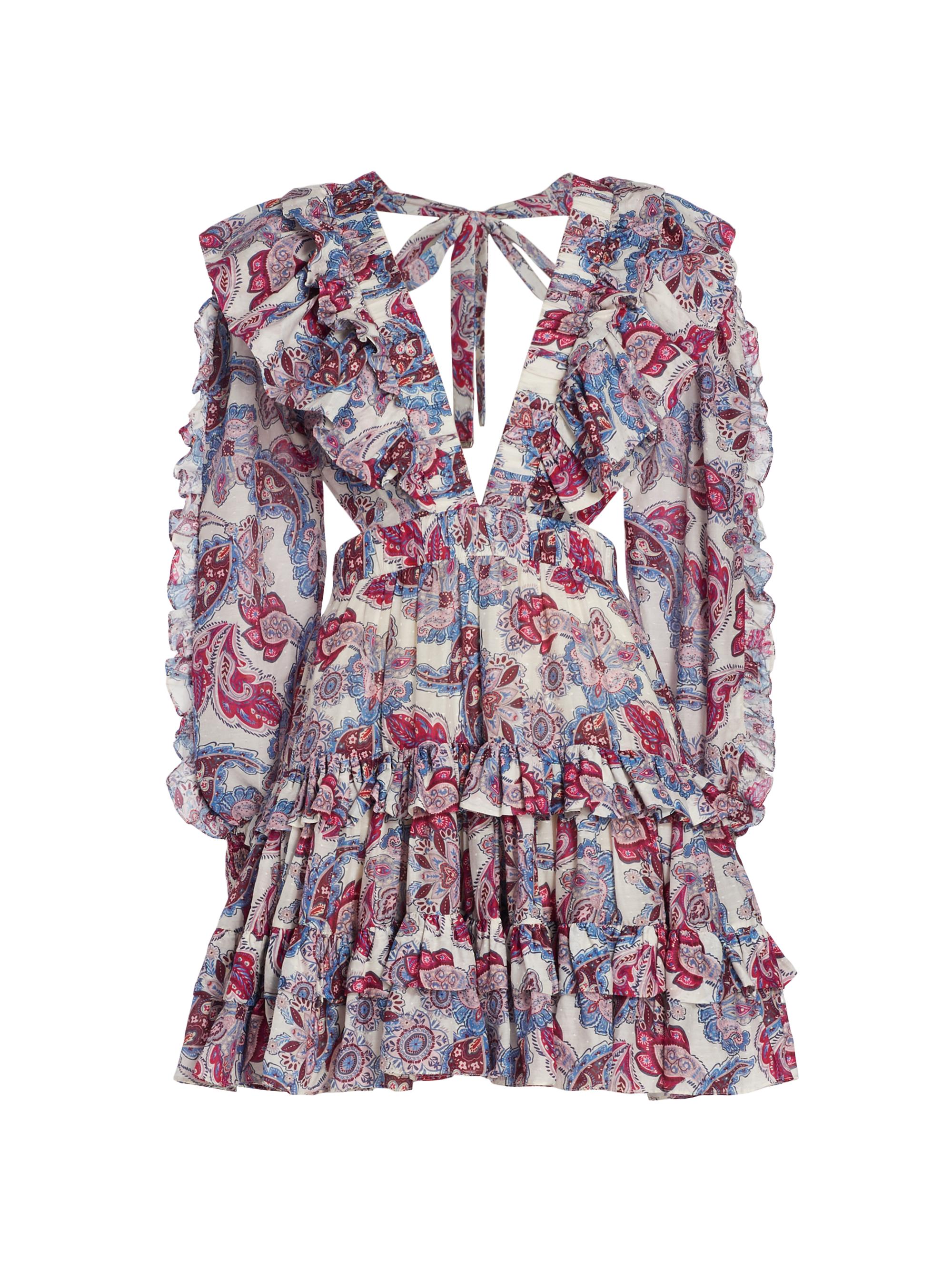 Magali Pascal Women's Goldie Ruffle Minidress - Pristine Paisley