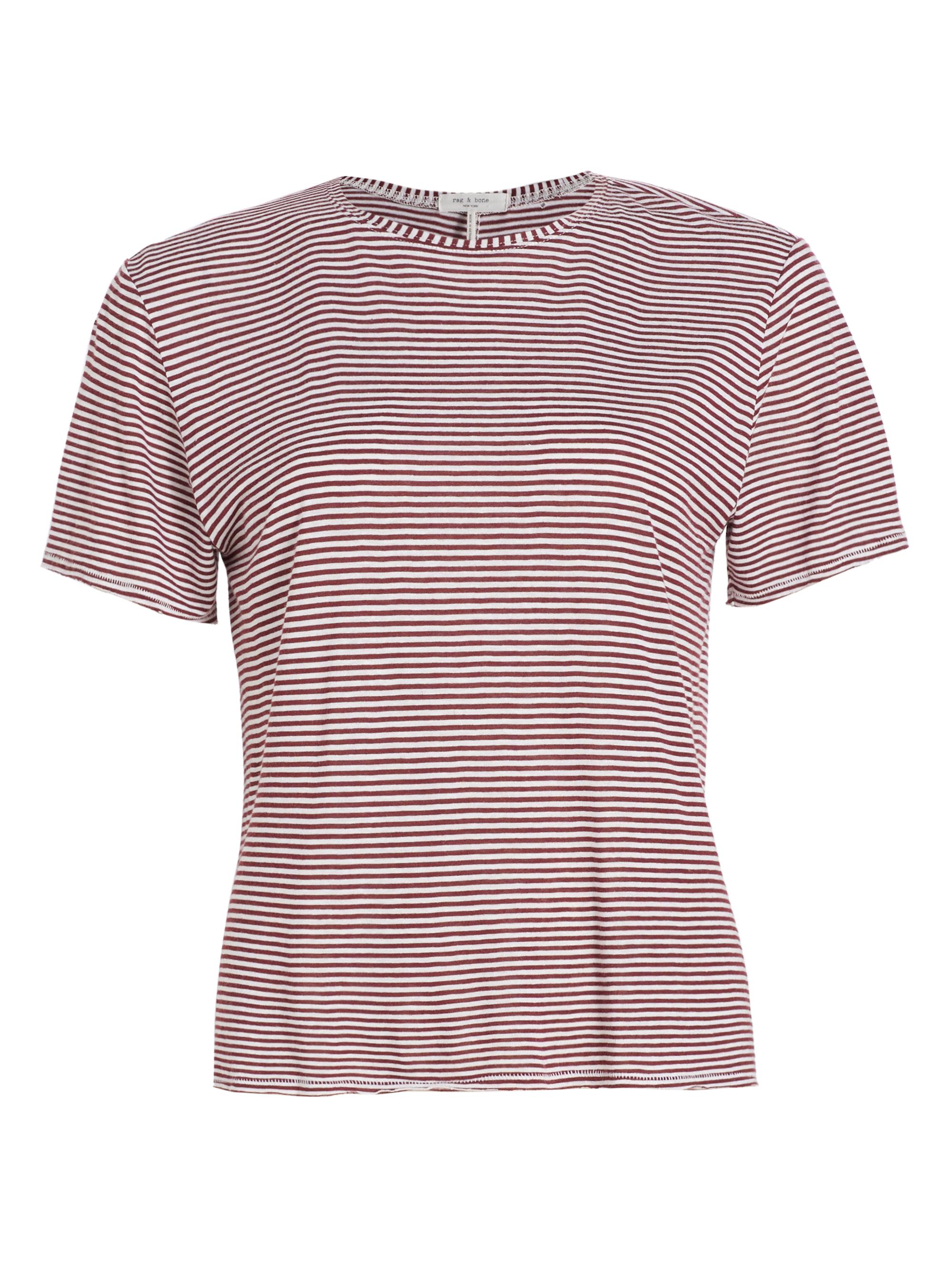 rag & bone Women's Michal Linen Tee - Burgundy Multi