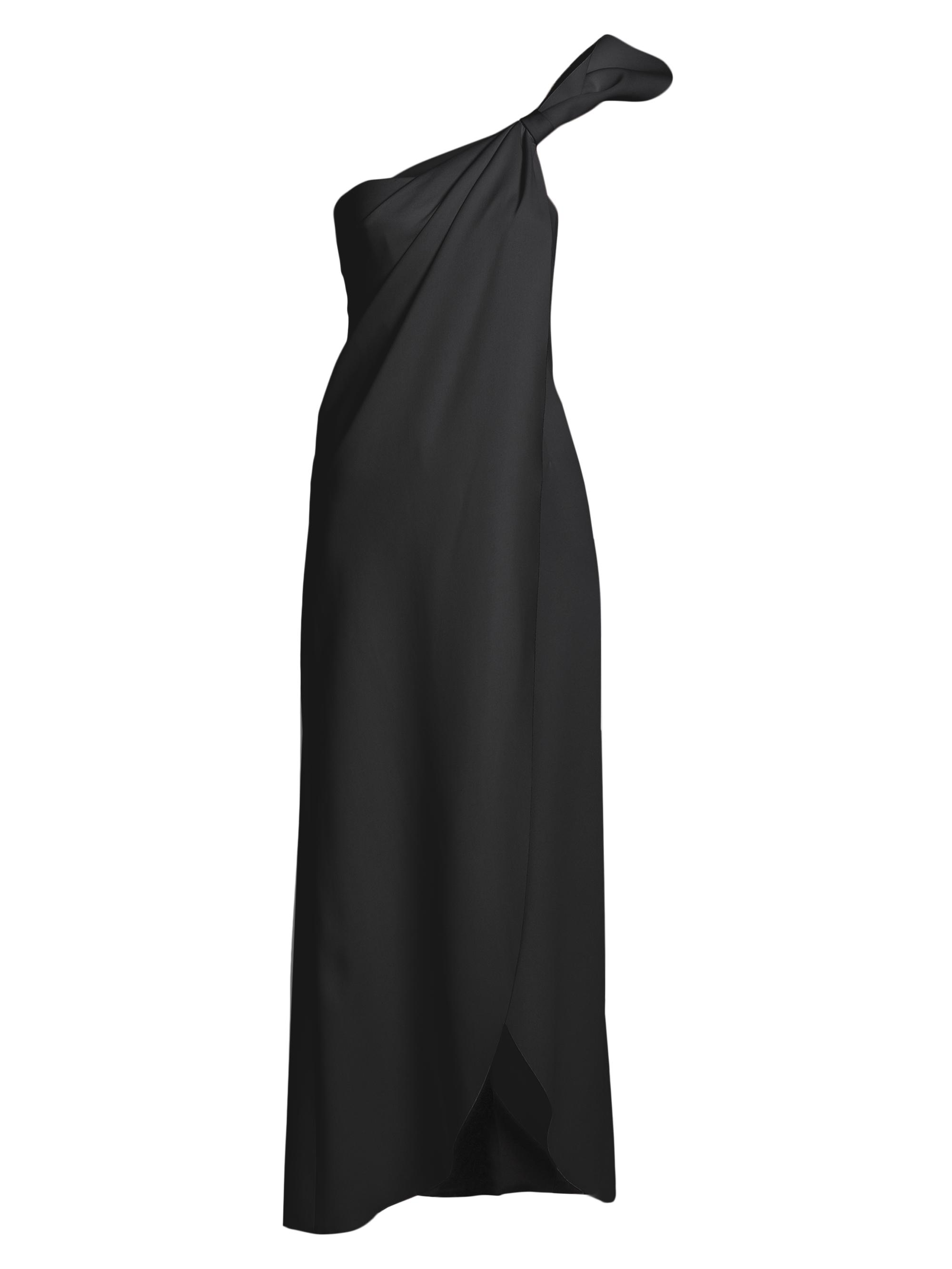 Giorgio Armani Women's One-Shoulder Silk Draped Gown - Black