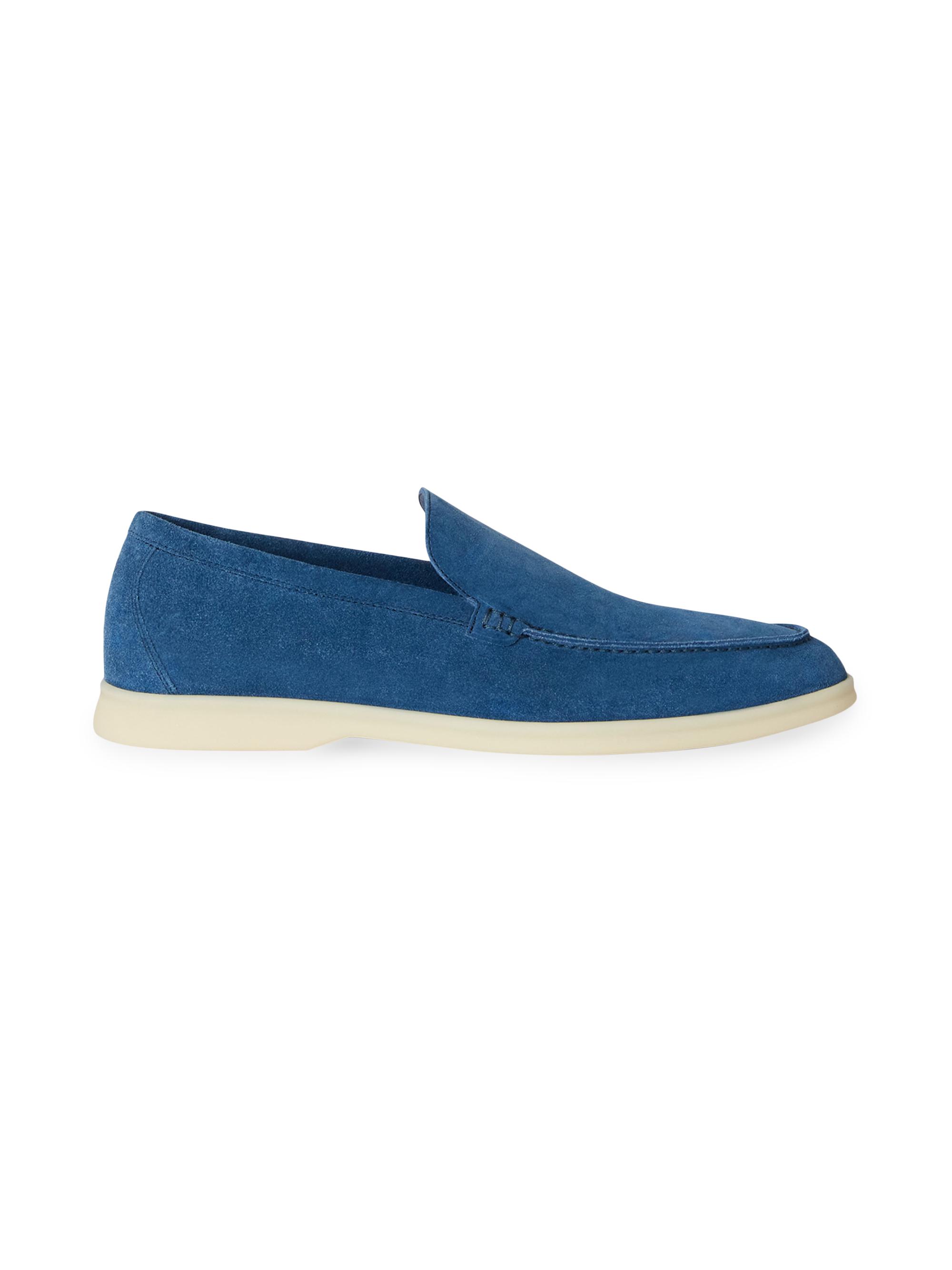 Loro Piana Men's Summer Walk Suede Loafers - Cobalt Ink