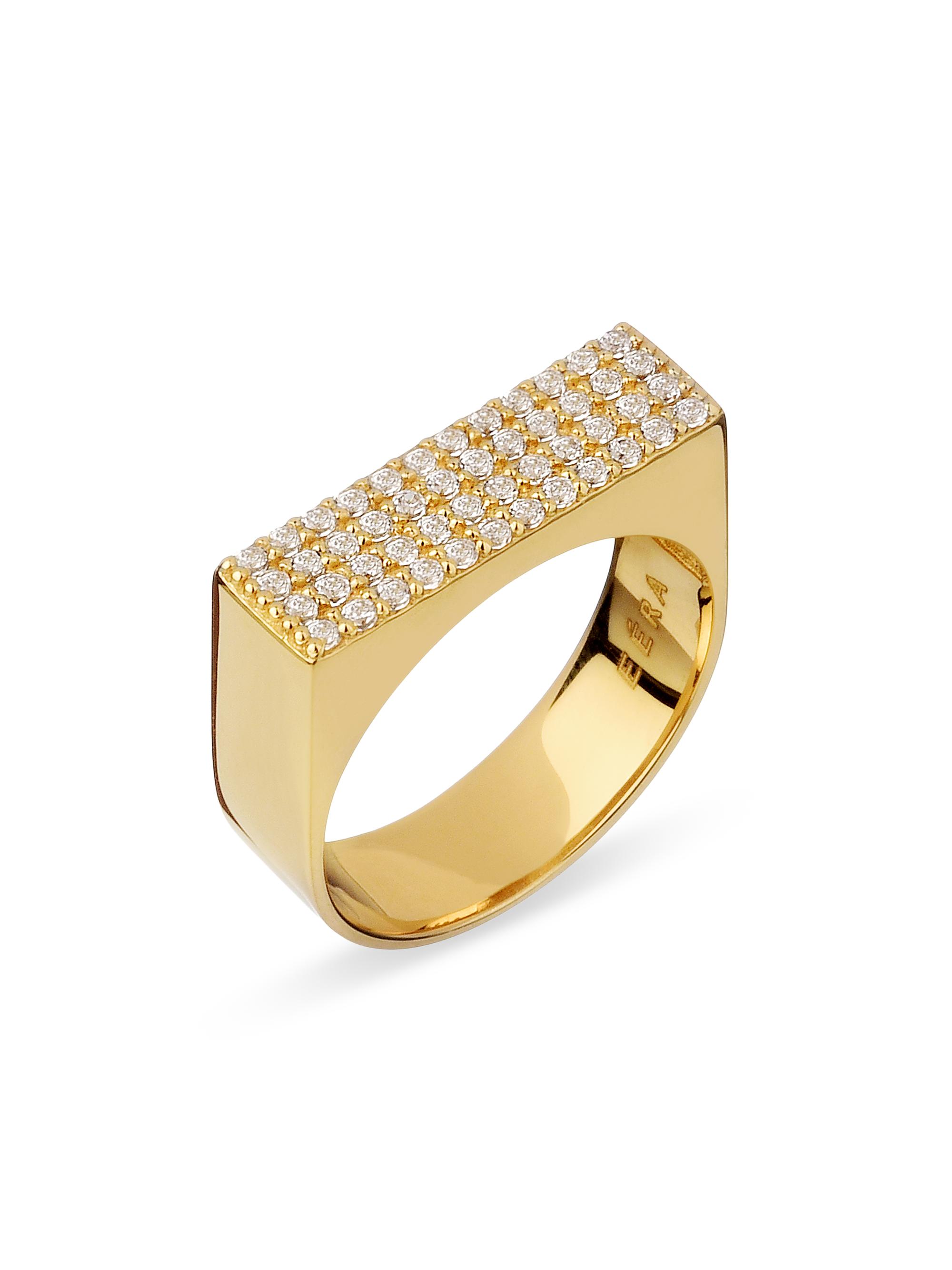 Eéra Women's Long Beach 18K Yellow Gold & Diamond Bar Ring - Yellow Gold
