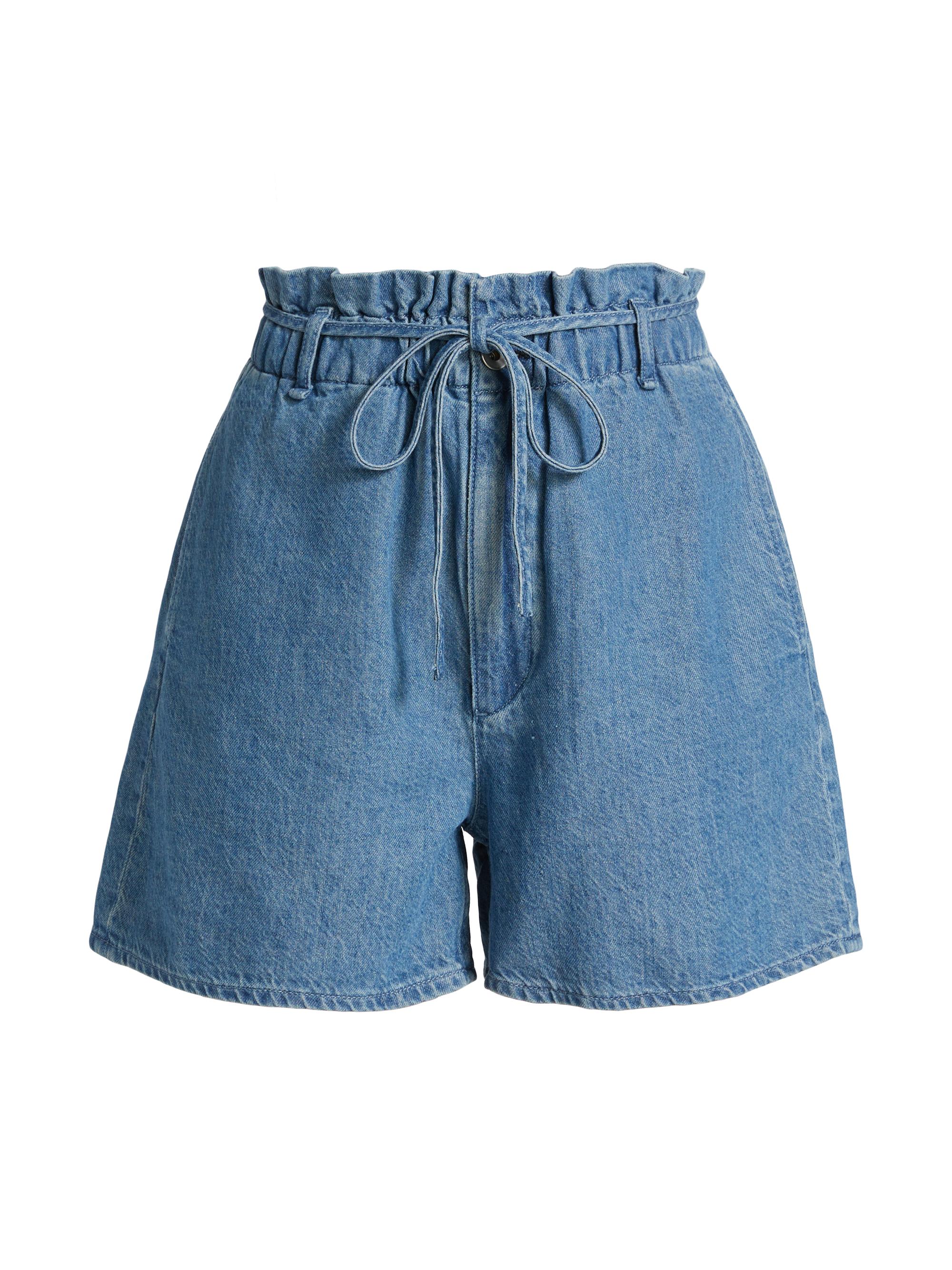 rag & bone Women's Tie Denim Shorts - Light Indigo