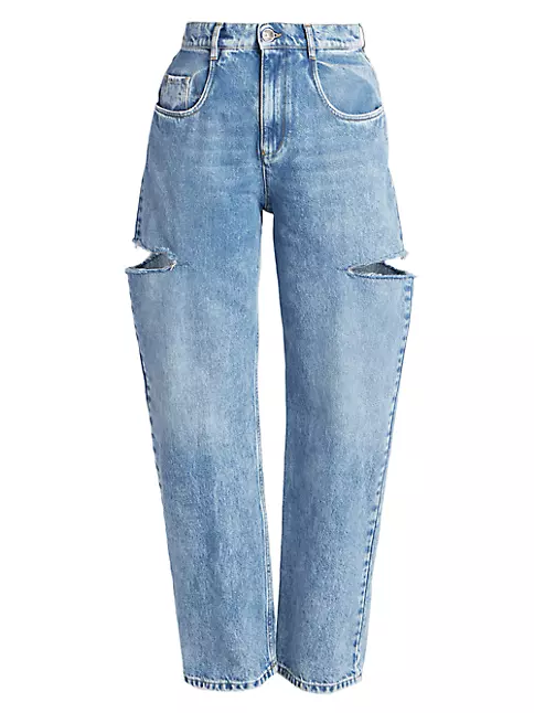 Shop Maison Margiela Wide-Leg Slashed Cut-Out Jeans | Saks Fifth