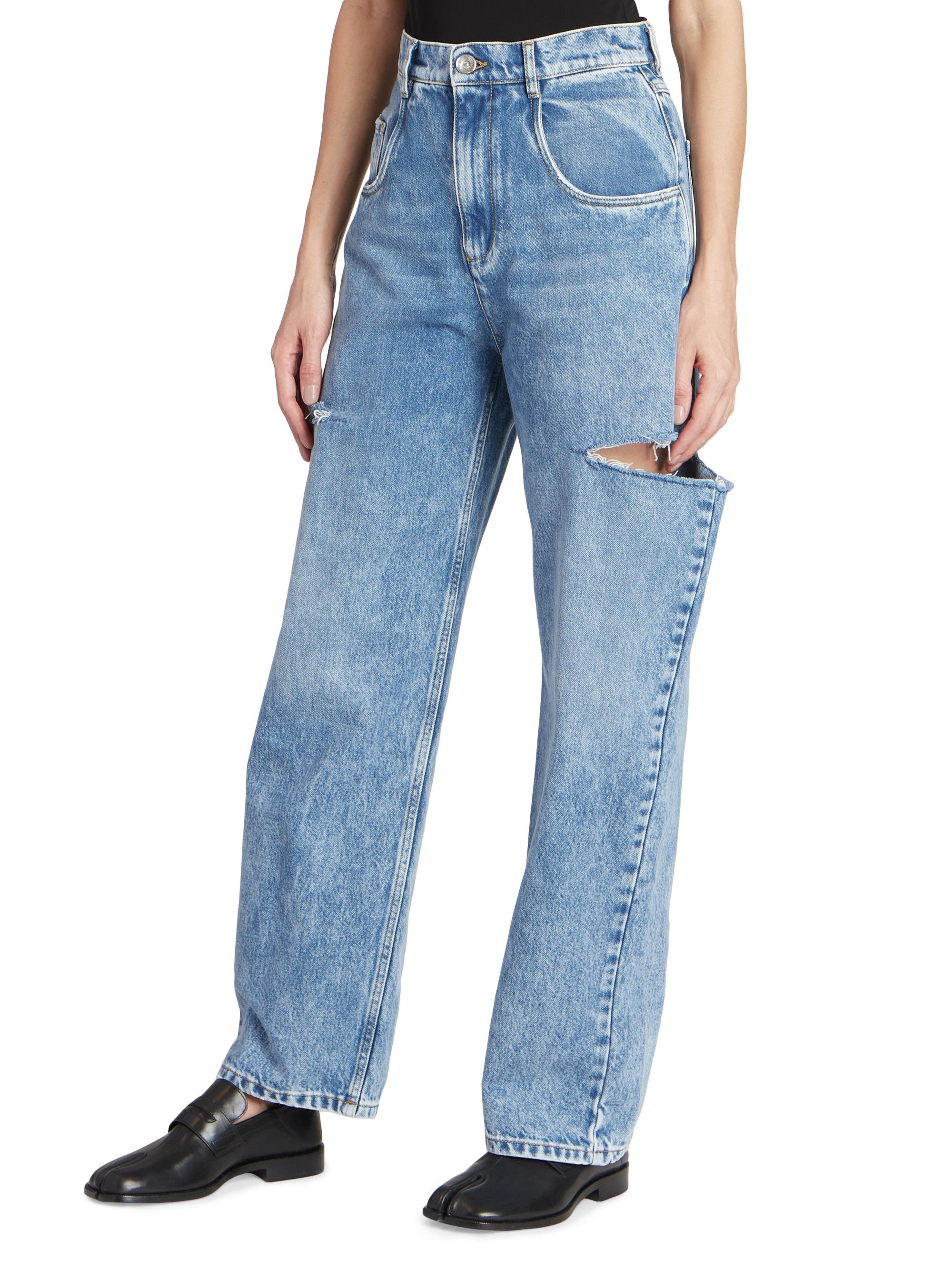 Maison Margiela Wide-Leg Slashed Cut-Out Jeans | Saks Fifth Avenue