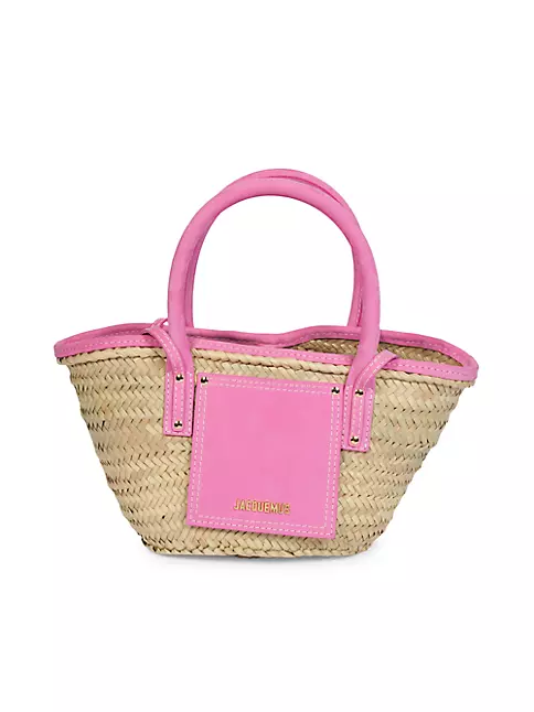 Shop Jacquemus Le Petit Panier Straw Basket Bag