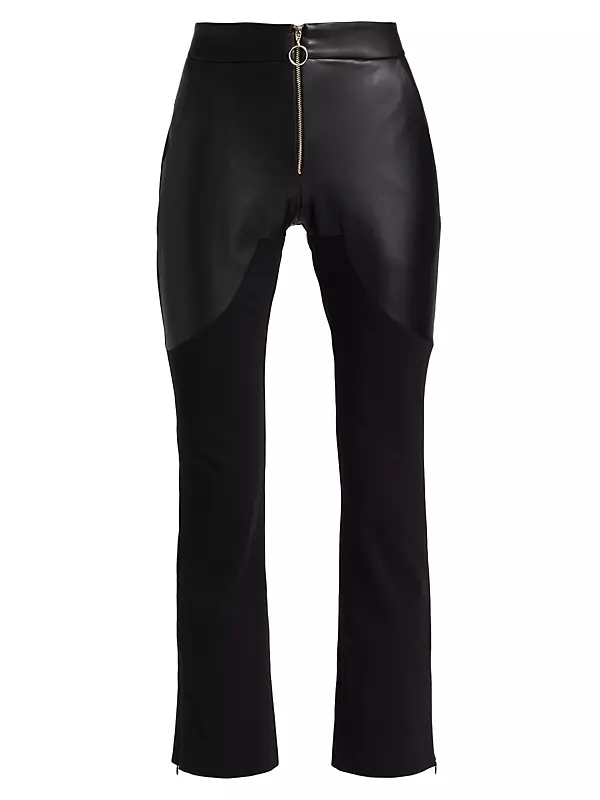 Shop Wolford Body Lines Vegan Leather Trousers