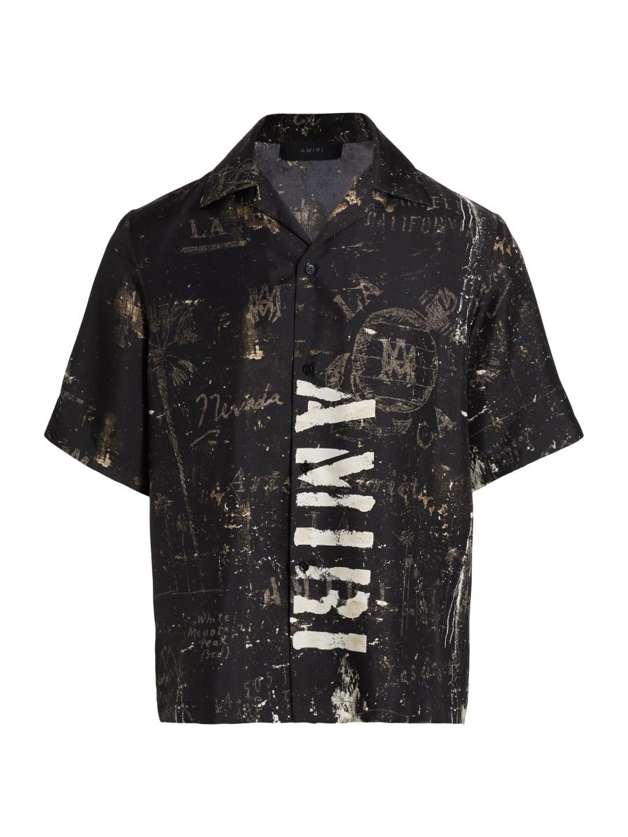LサイズAMIRI ALL OVER CAMO CAMP SHIRT オレンジ