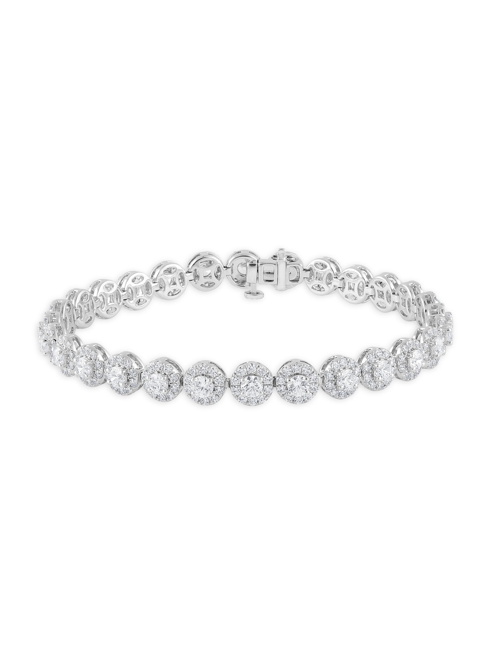 Saks Fifth Avenue Collection Women's 14K White Gold & 7 TCW Natural Diamond Halo Bracelet