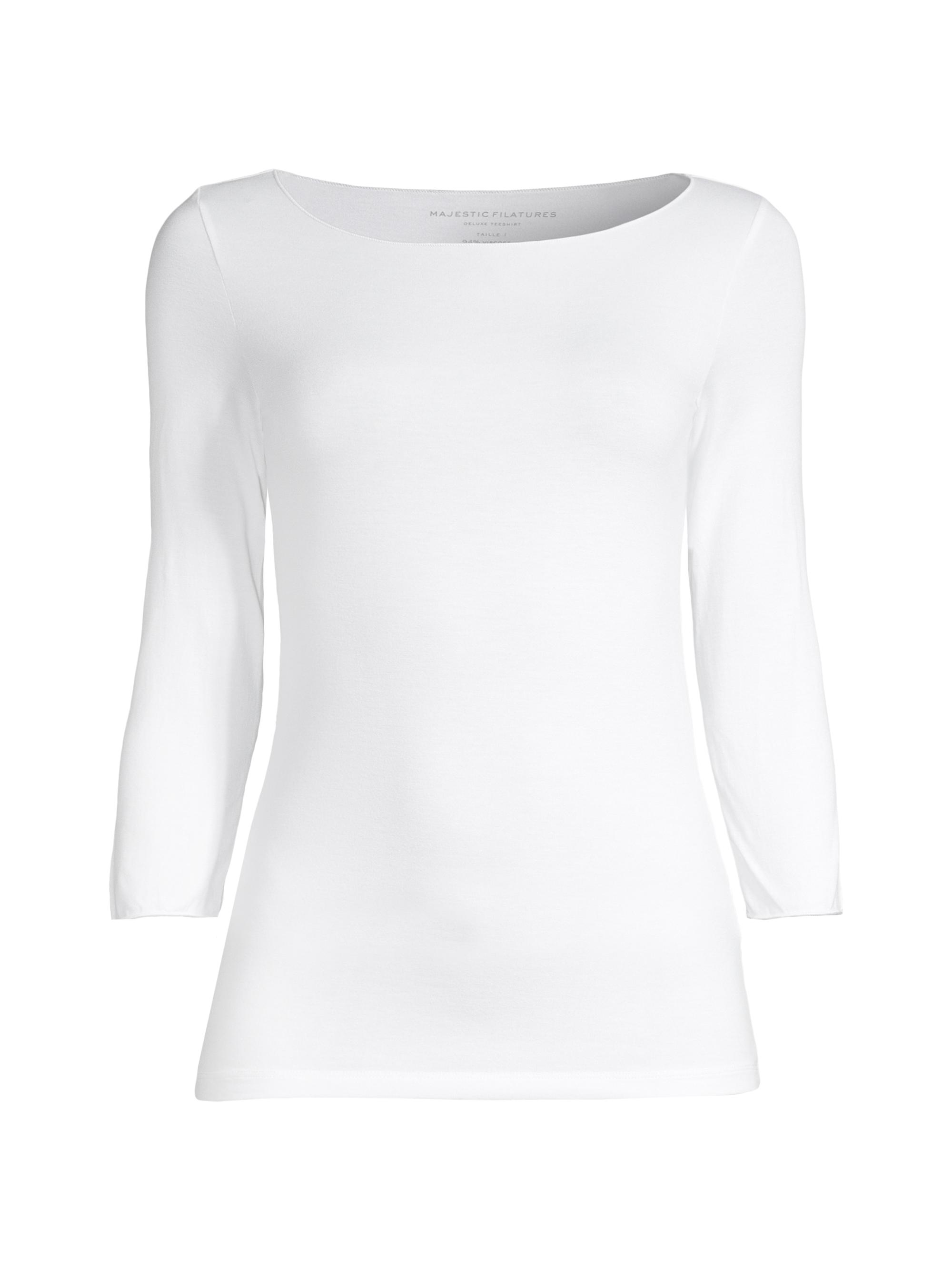 Majestic Filatures Women's Merrow Soft Touch Boatneck Top - Blanc