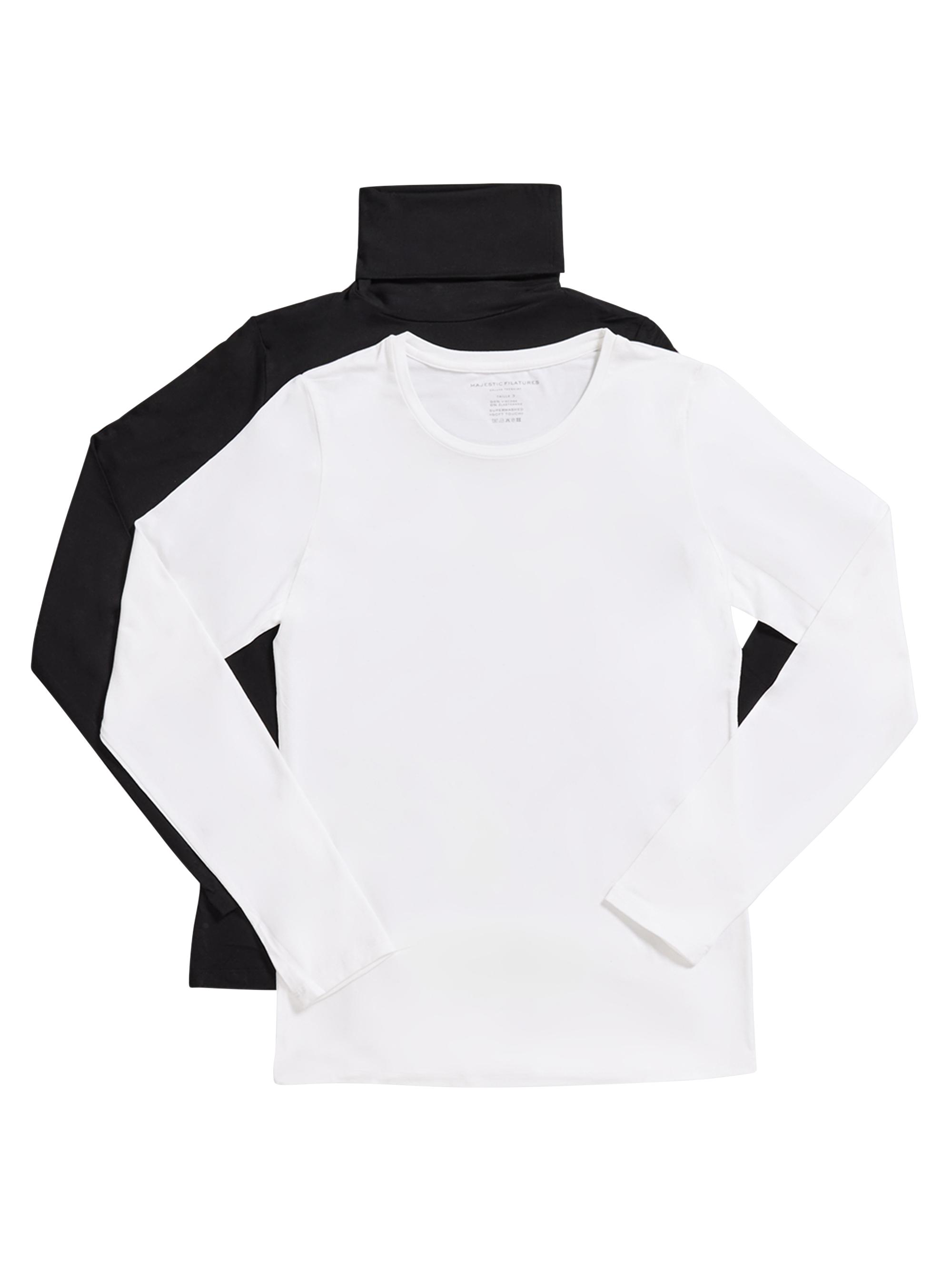 Majestic Filatures Women's Soft Touch T-Shirts 2-Piece Gift Set - Blanc Noir | Thumbnail 6