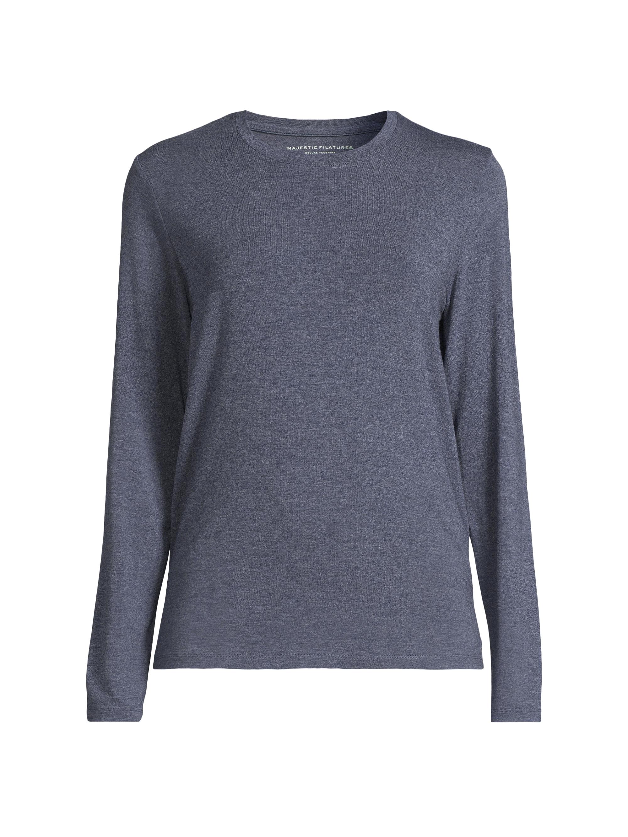 Majestic Filatures Women's Soft Touch Crewneck Top - Blue Denim