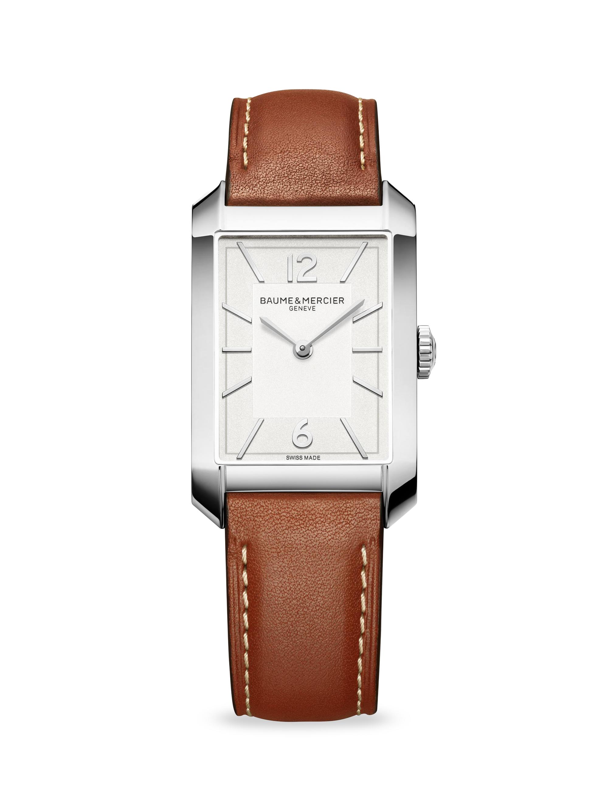 Baume & Mercier Men's Hampton Stainless Steel & Calfskin Leather Watch - Brown