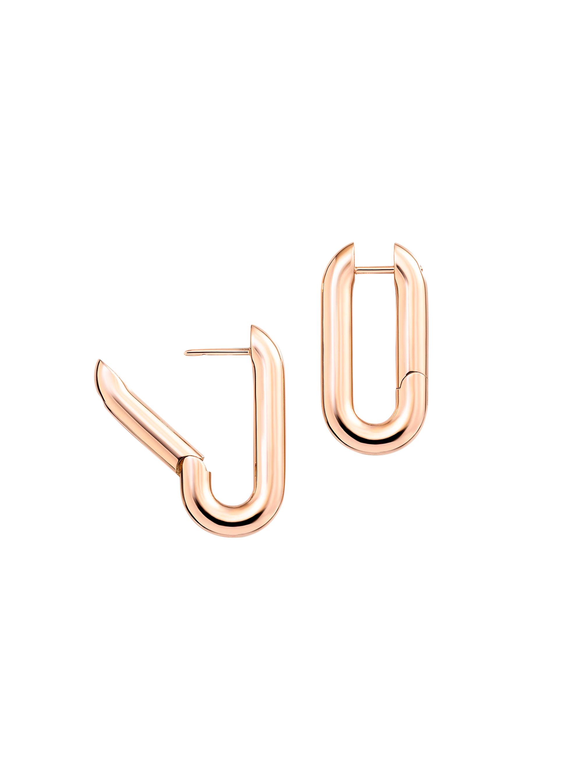 Vhernier Women's Mon Jeu 18K Rose Gold Oval Hoop Earrings - Pink Gold