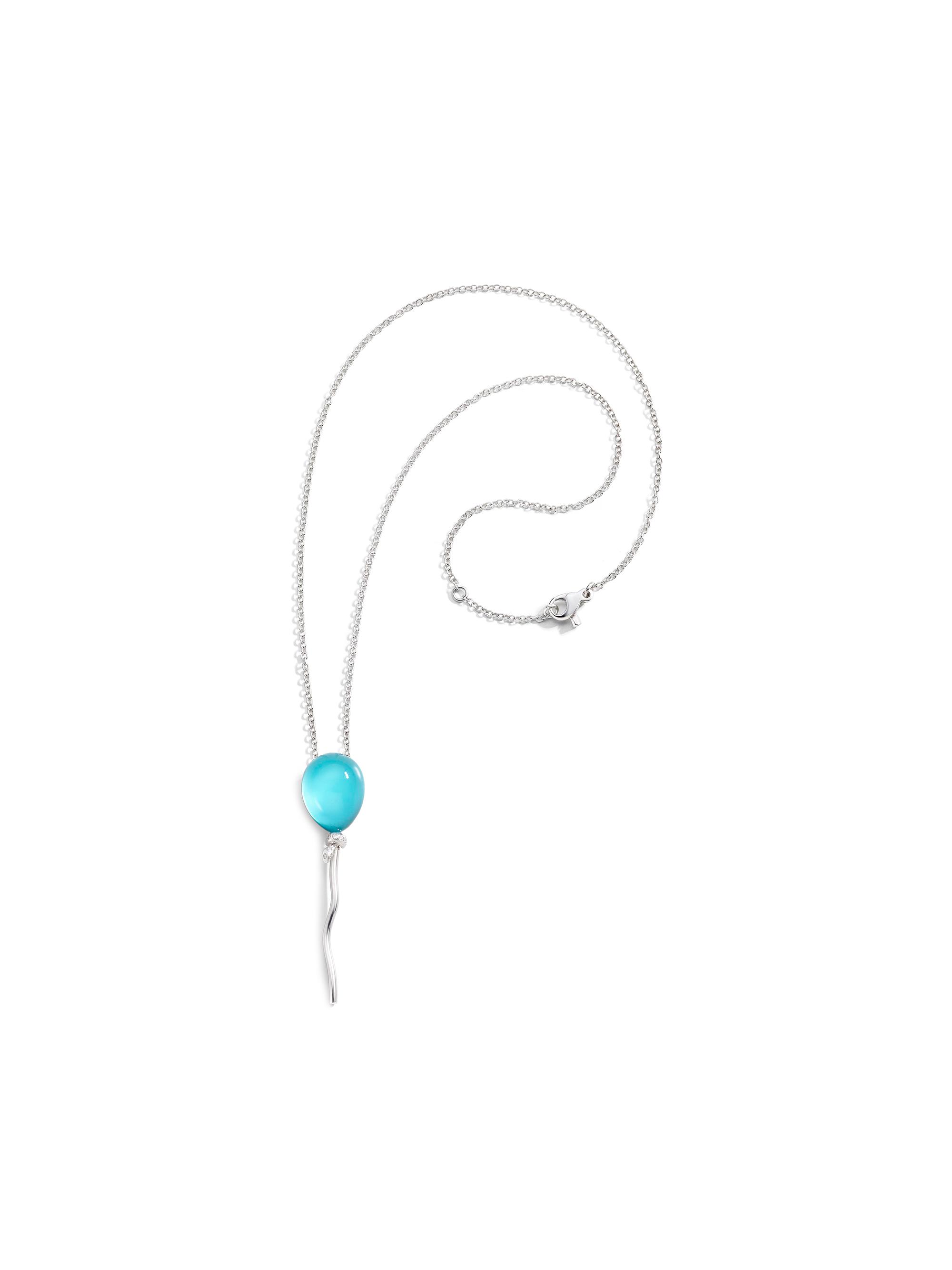 Vhernier Women's Palloncino 18K White Gold, Rock Crystal, & Multi-Gemstone Pendant Necklace - Turquoise - Women's Jewelry And Watches