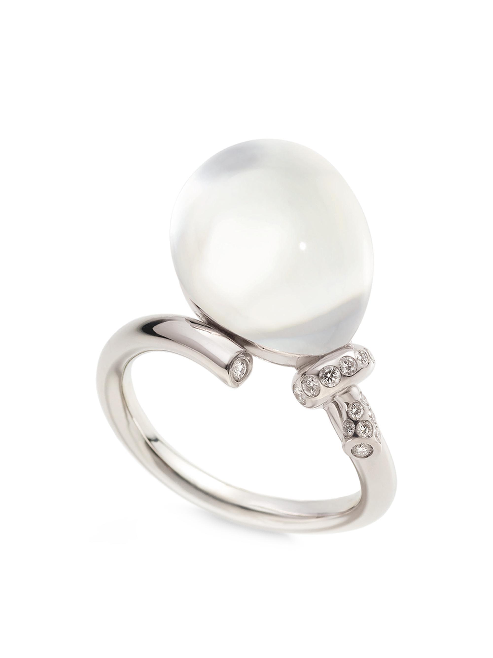 Vhernier Women's Palloncino 18K White Gold, Rock Crystal, & Multi-Gemstone Ring - White Mother Of Pearl
