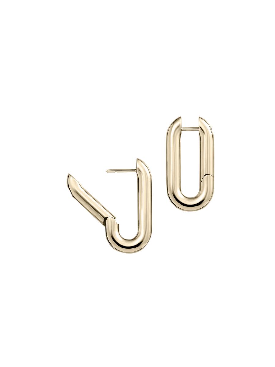 Vhernier Mon Jeu 18K White Gold Oval Hoop Earrings | Saks