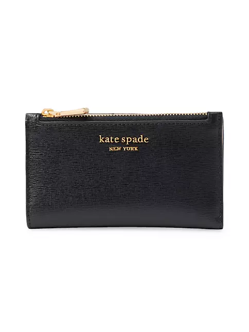 Buy the Kate Spade Staci Saffiano Leather Compact Bifold Wallet + Spencer  Gold Wristlet