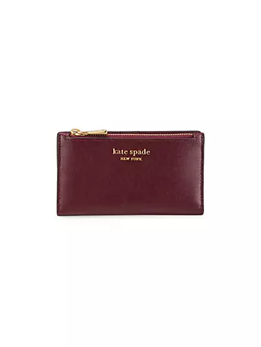 kate spade, Bags, Kate Spade Morgan Bow Embellished Small Slim Bifold  Wallet Autumn Red With Tag