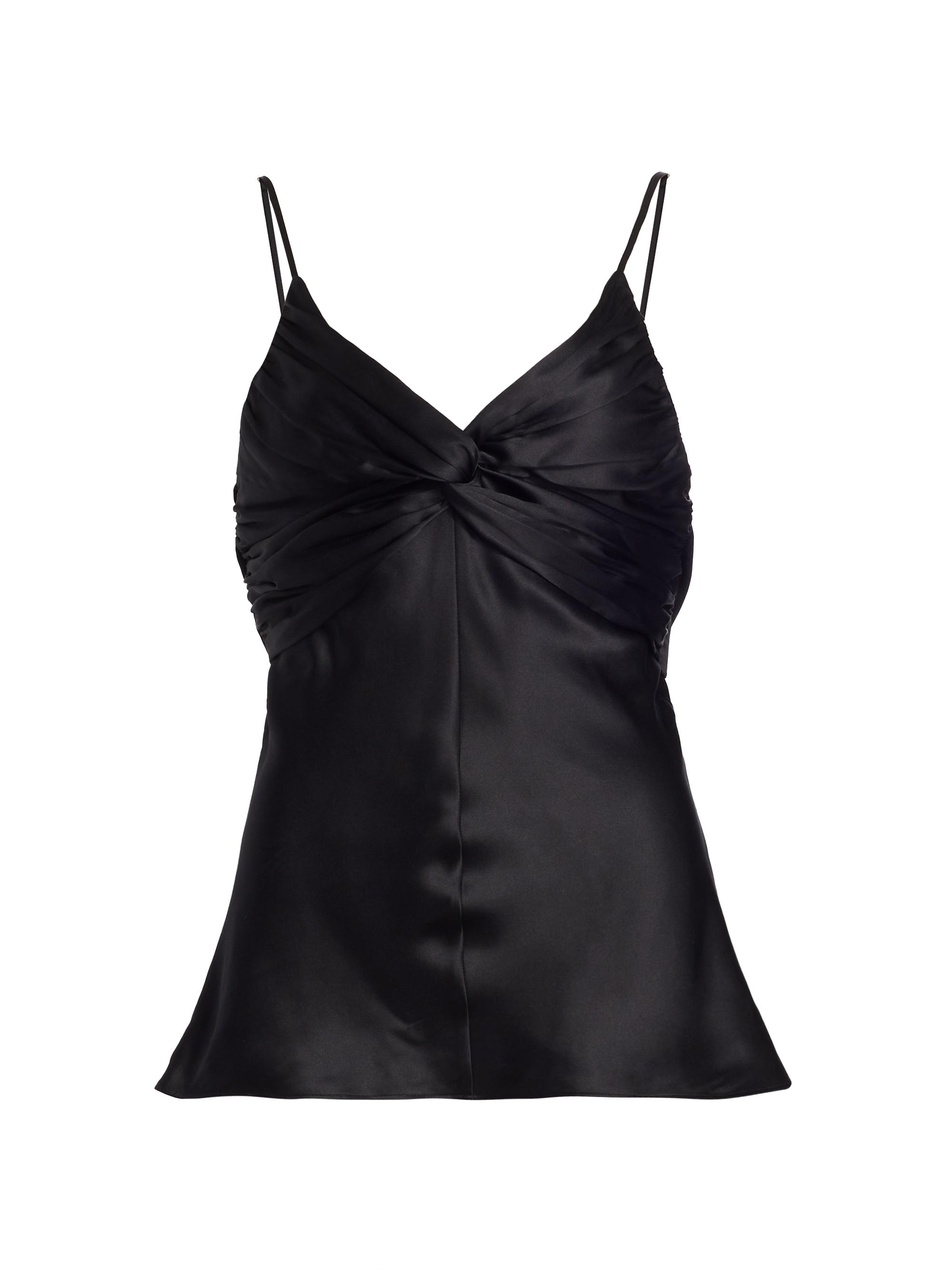 Tove Women's Naomi Twisted Silk Tank - Black