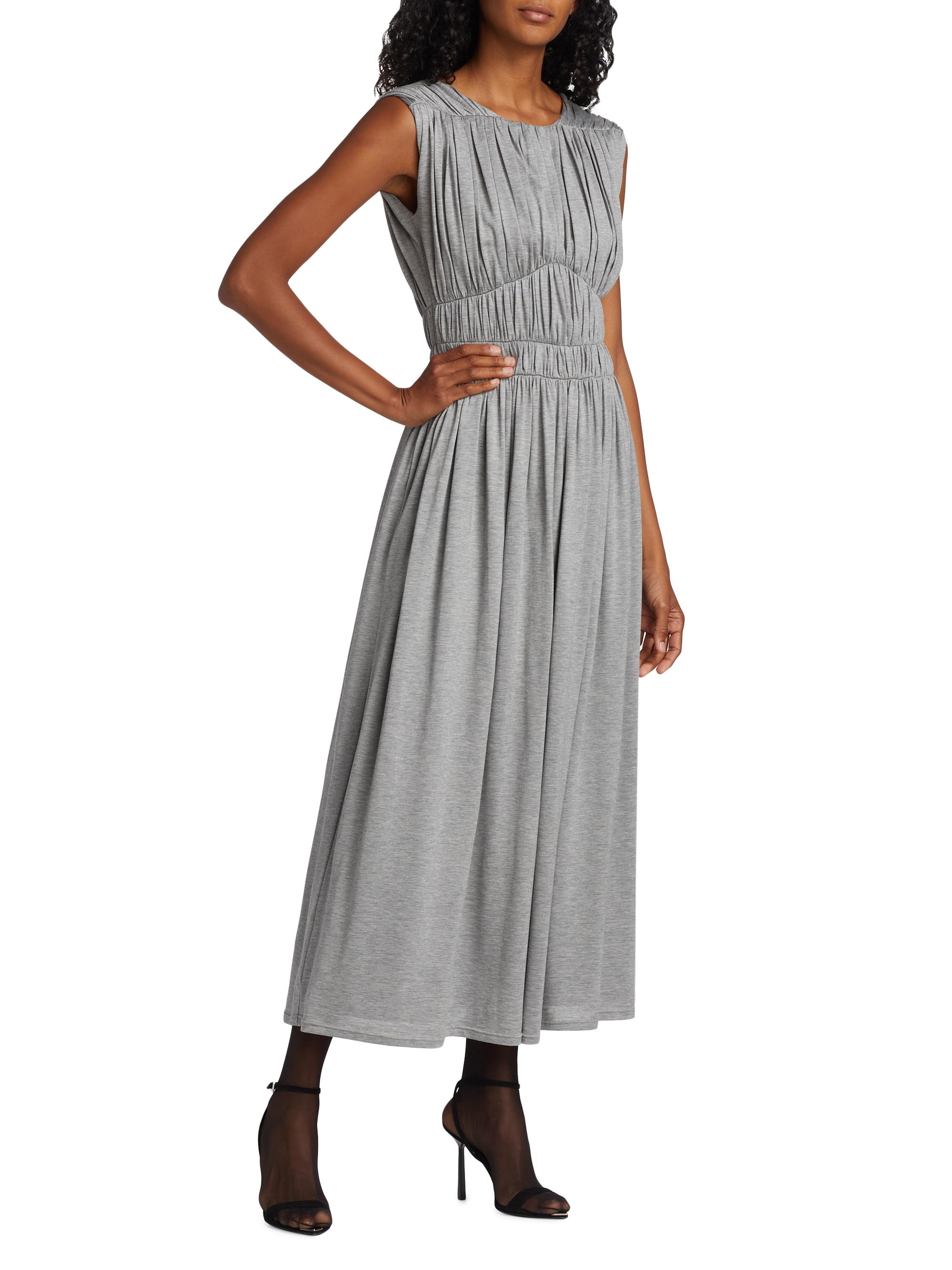 knee length dresses for ladies Luca Mesh Ruched Front Midi Dress PINK RED | SUBOO main image 0