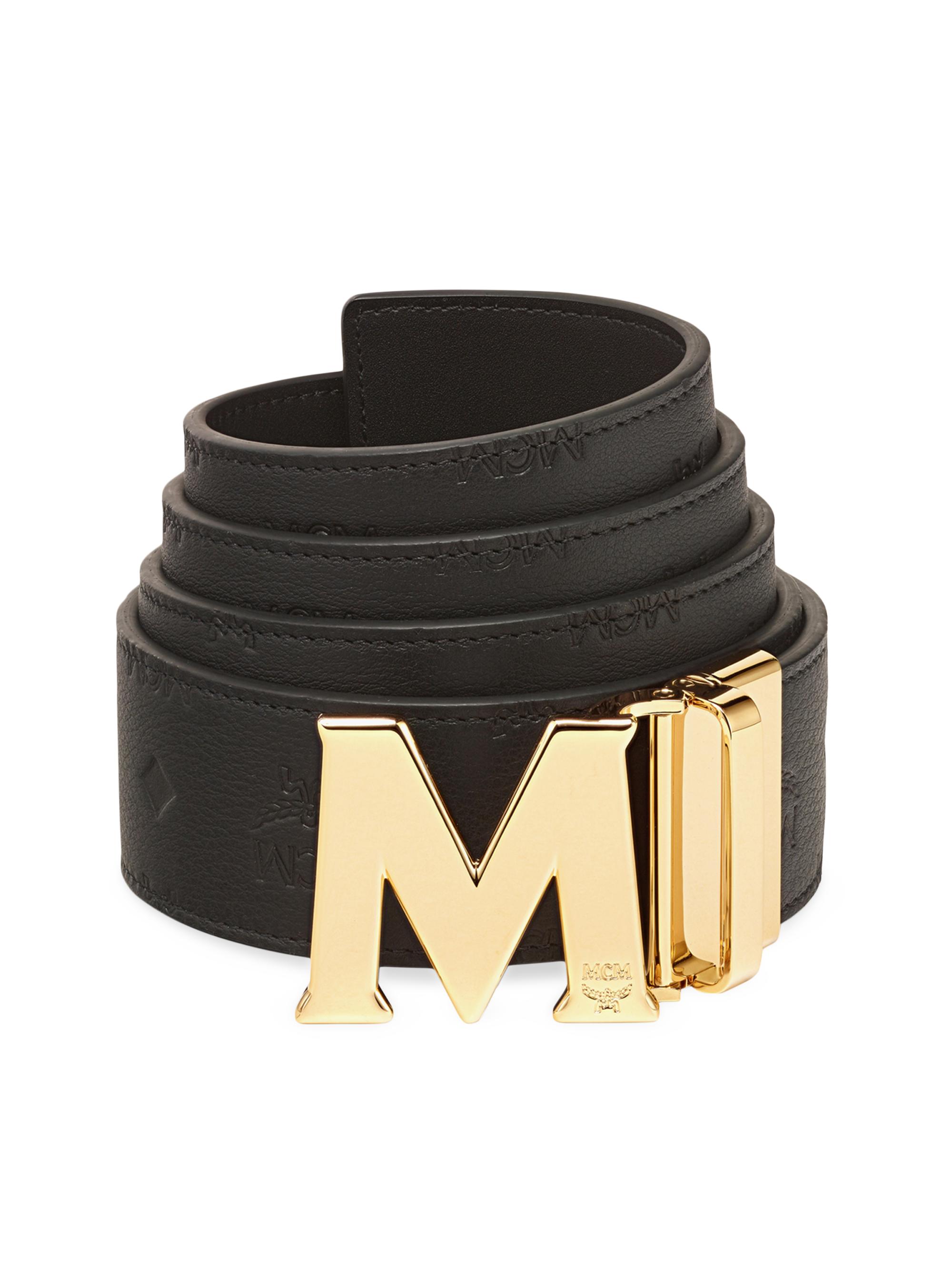 MCM Men's Claus Leather Belt - Black