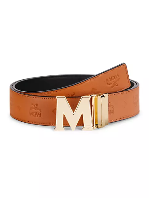 Mcm Brown Leather Belt Kit One Size
