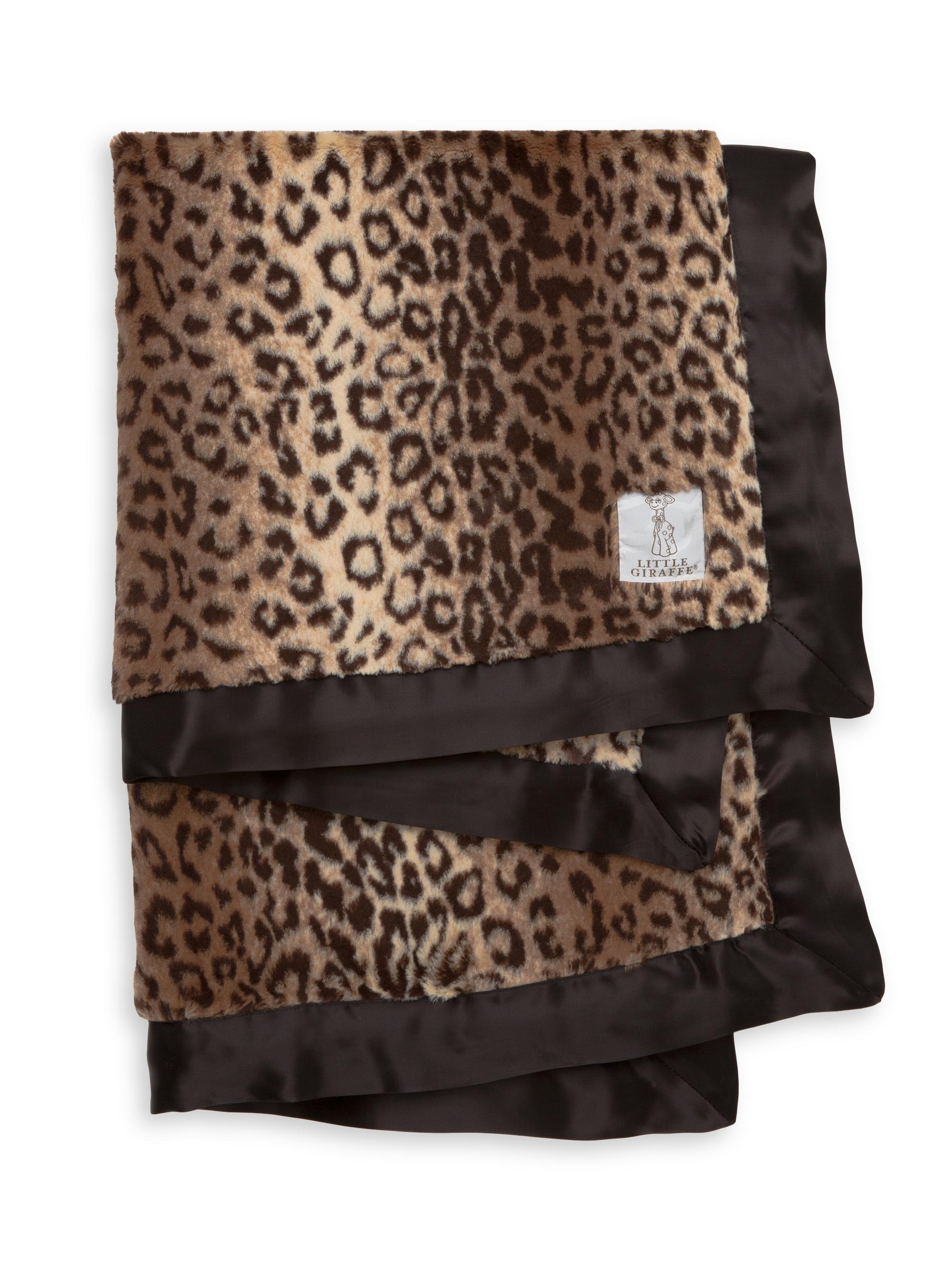 Little Giraffe Luxe Leopard Blanket - Espresso