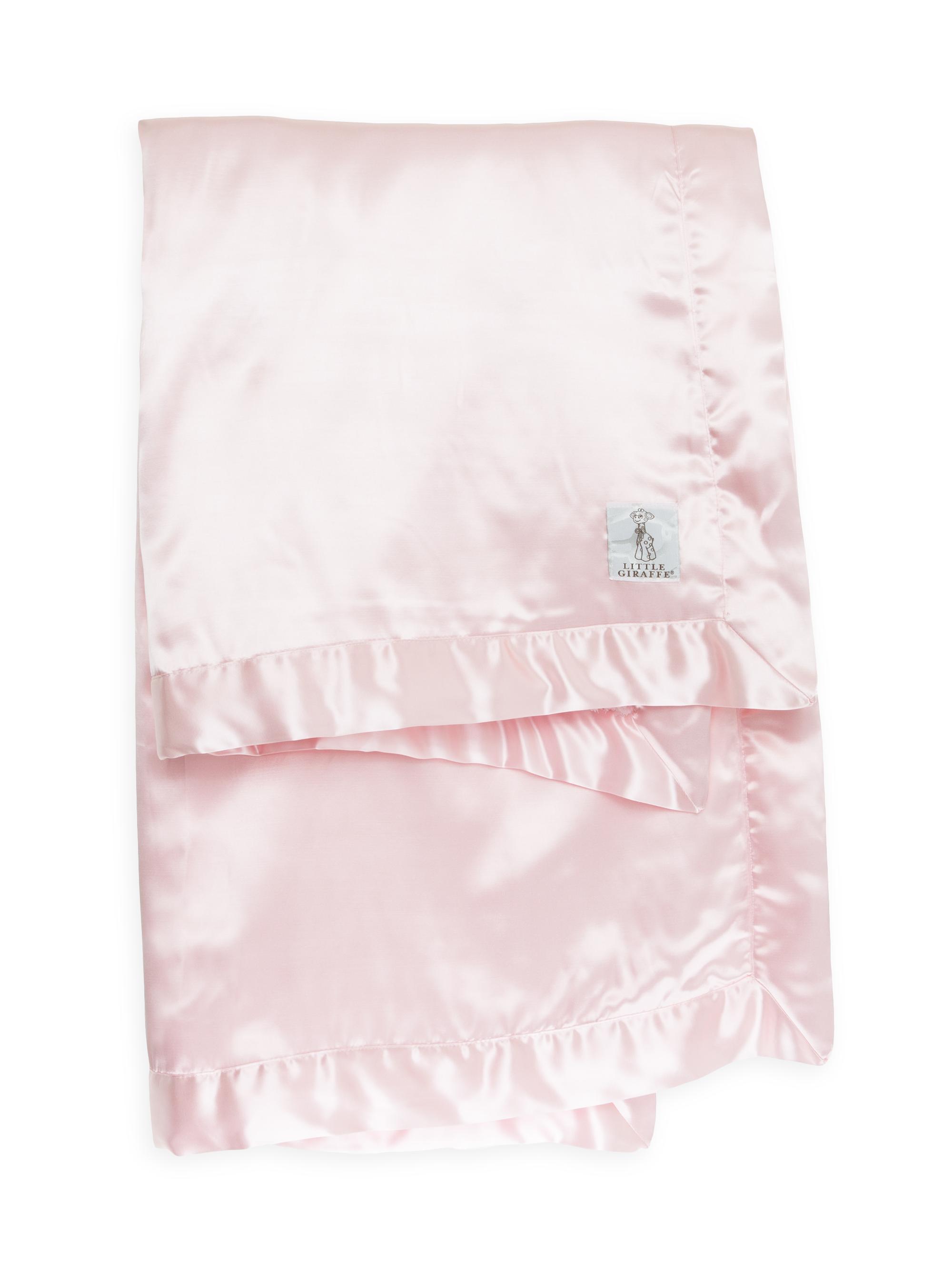 Little Giraffe Chenille Satin Blanket - Pink