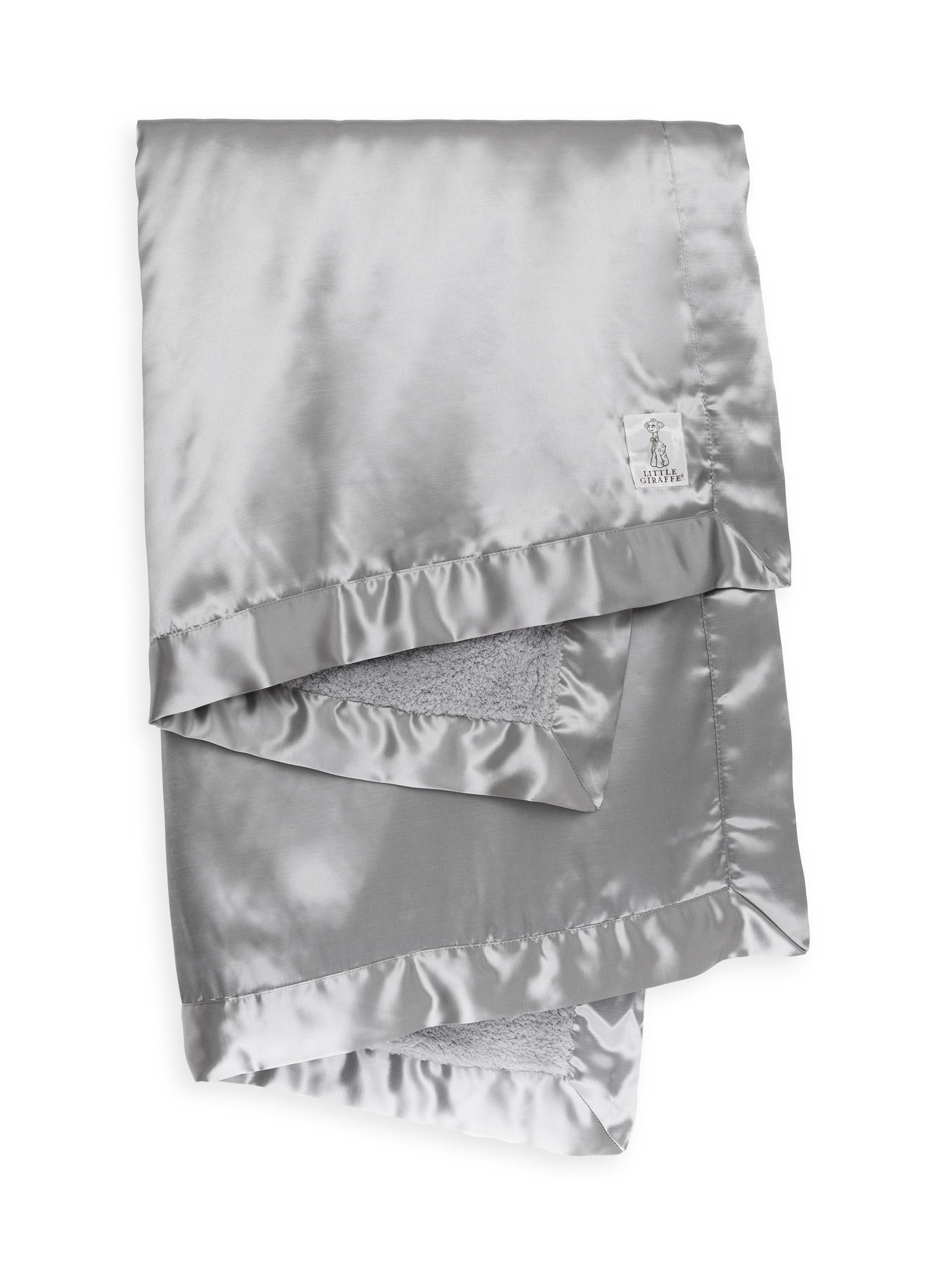 Little Giraffe Baby's Chenille Satin Blanket - Silver