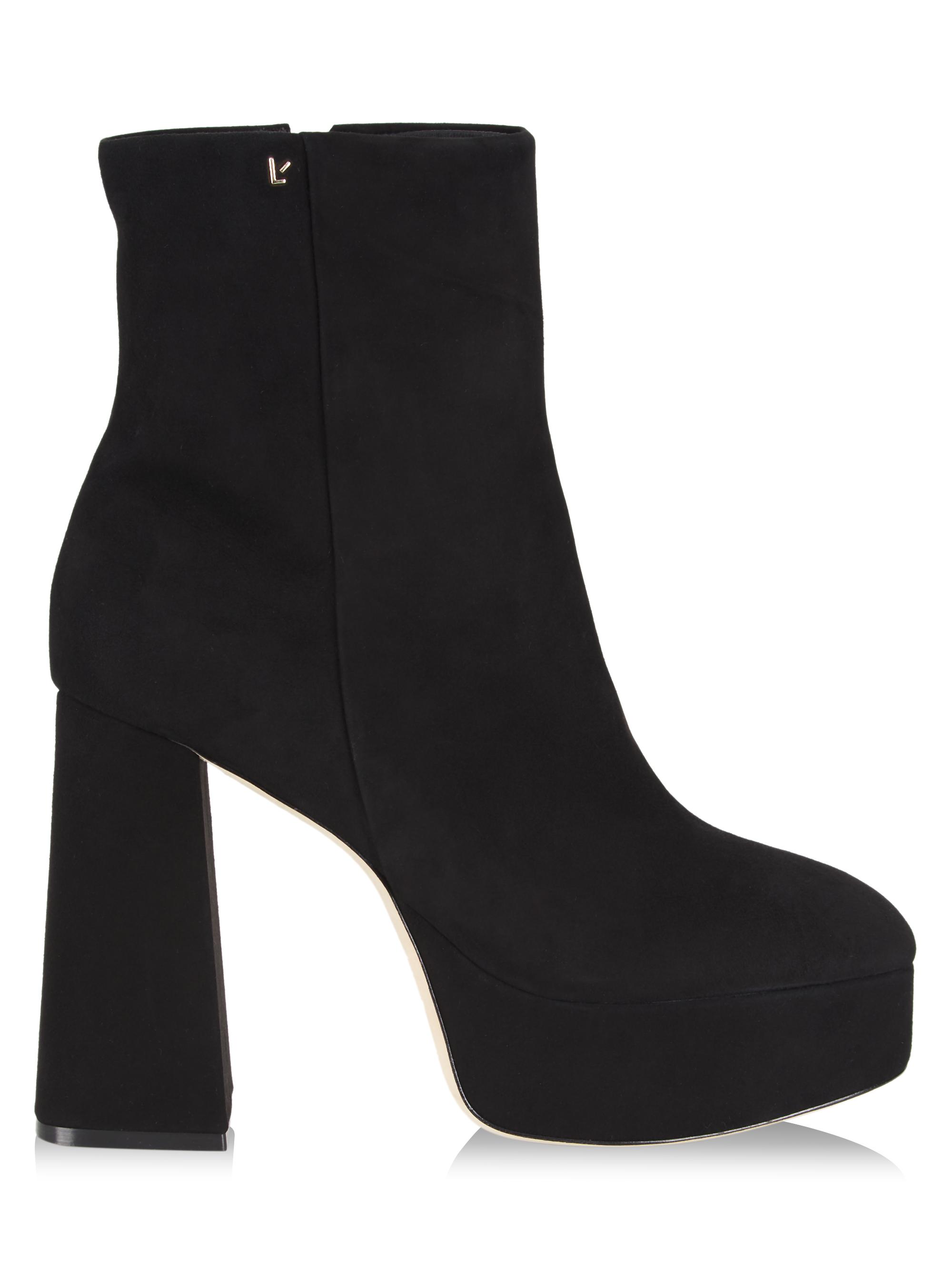 Larroudé Women's Dolly Suede Platform Boots - Black