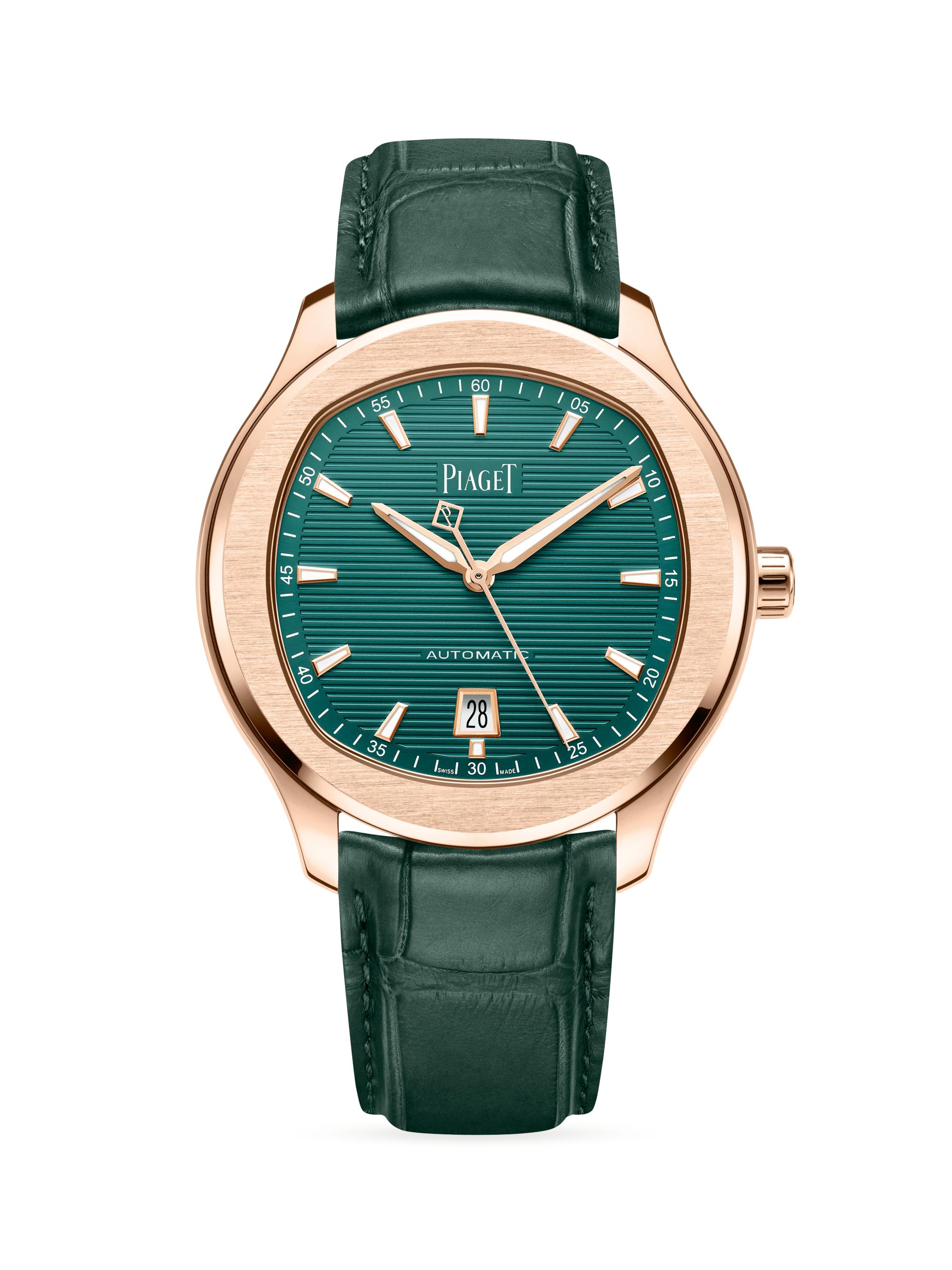 Piaget Piaget Polo 18K Rose Gold Alligator Leather Date Watch