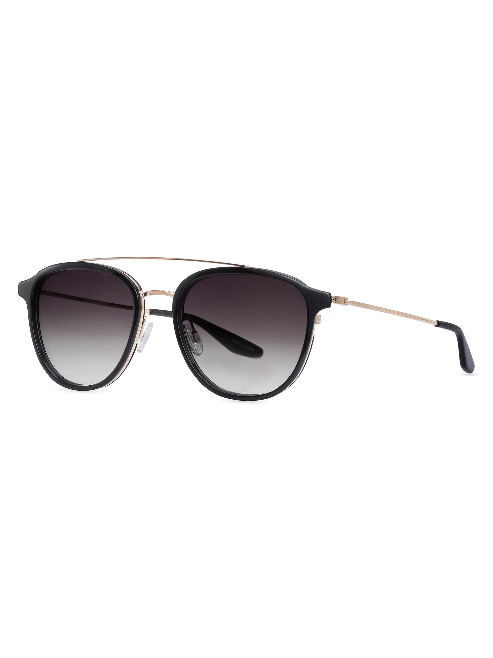 Barton Perreira Men's Courtier 55MM Aviator Sunglasses - Black Gold Smolder