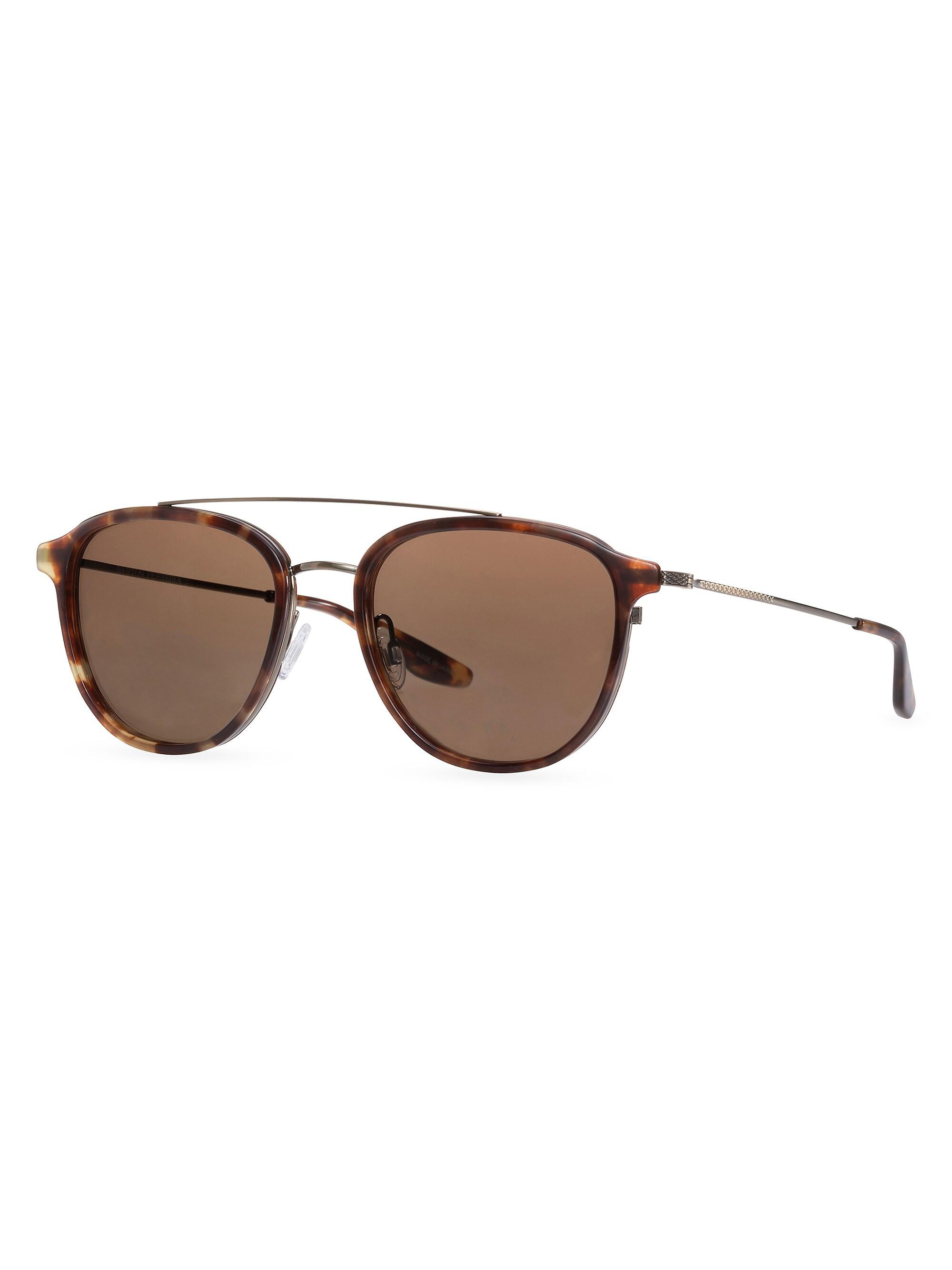 Barton Perreira Men's Courtier 55MM Aviator Sunglasses - Chestnut Antique Gold