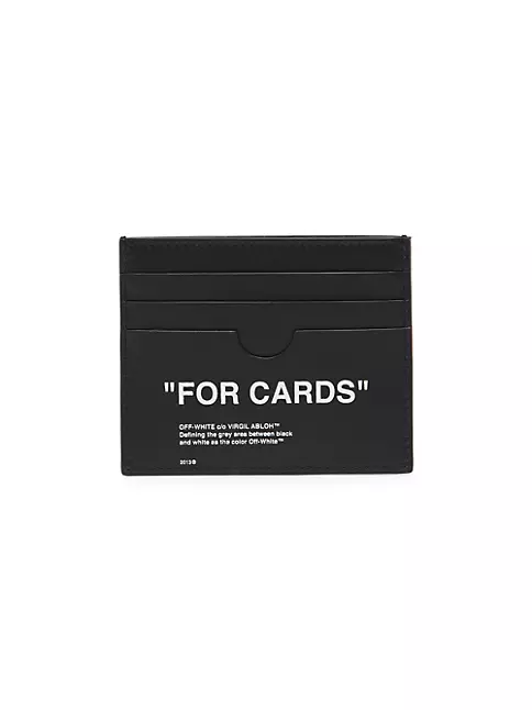 Off-White Quote Leather Card Case Black/ White
