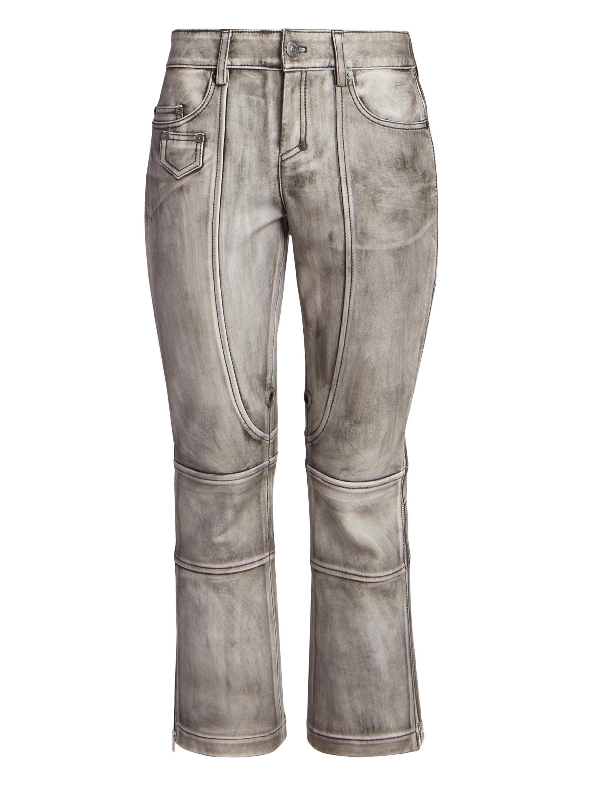 Acne Studios Women's Livvie Leather Cropped Pants - Black White