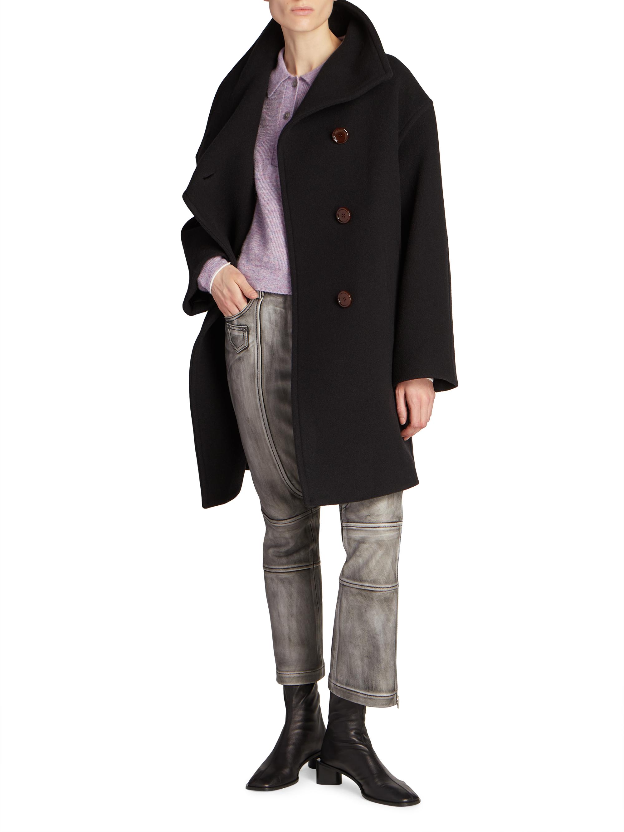 【セール】 Acne Studiosオーバーサイズ黒のウールコート Acne Studios Oschelle Wool-Blend Coat | Saks Fifth Avenue